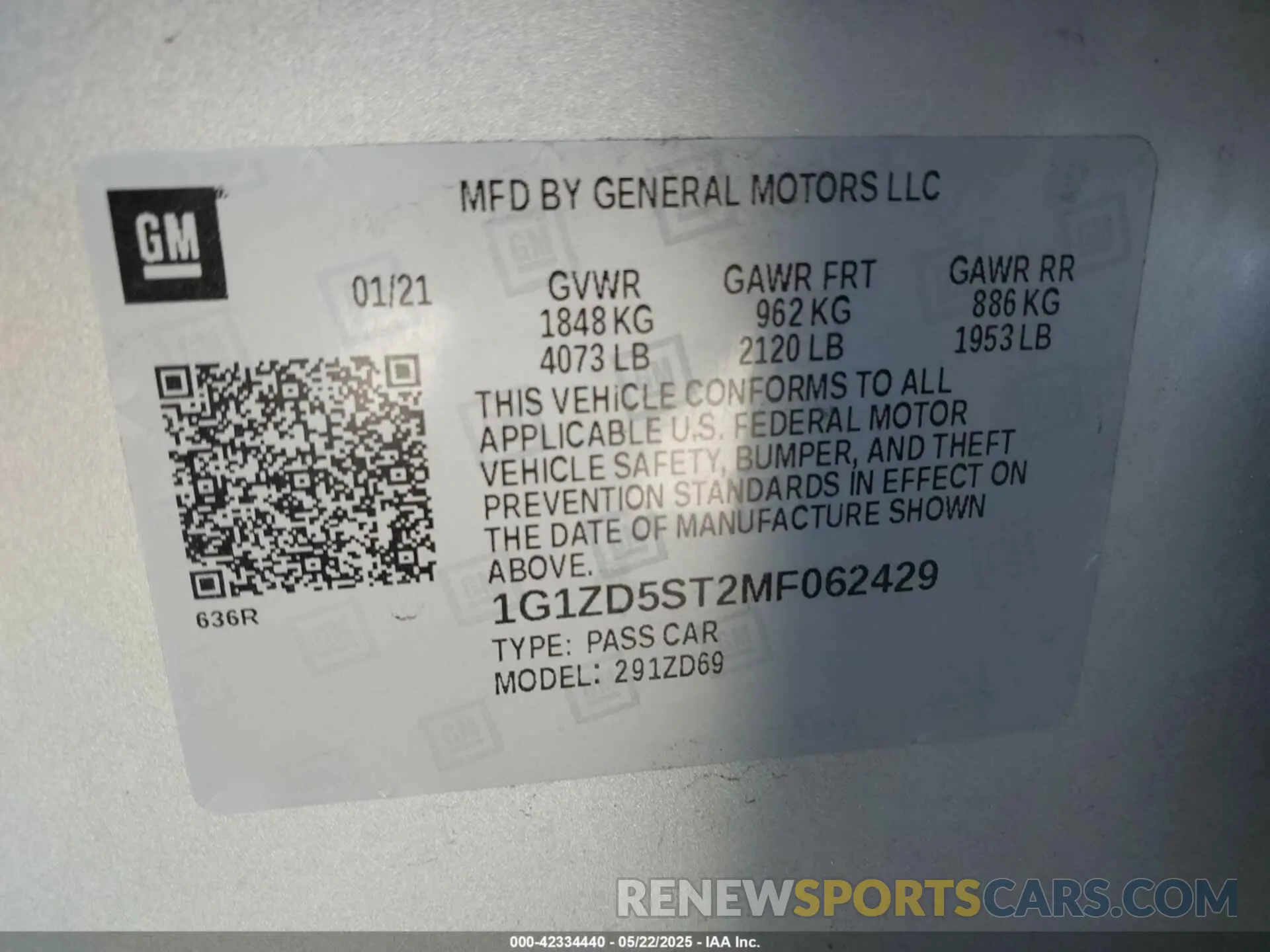 9 Photograph of a damaged car 1G1ZD5ST2MF062429 CHEVROLET MALIBU 2021