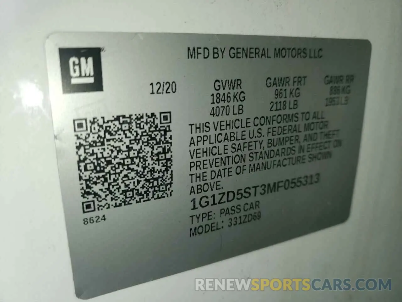 14 Photograph of a damaged car 1G1ZD5ST3MF055313 CHEVROLET MALIBU 2021