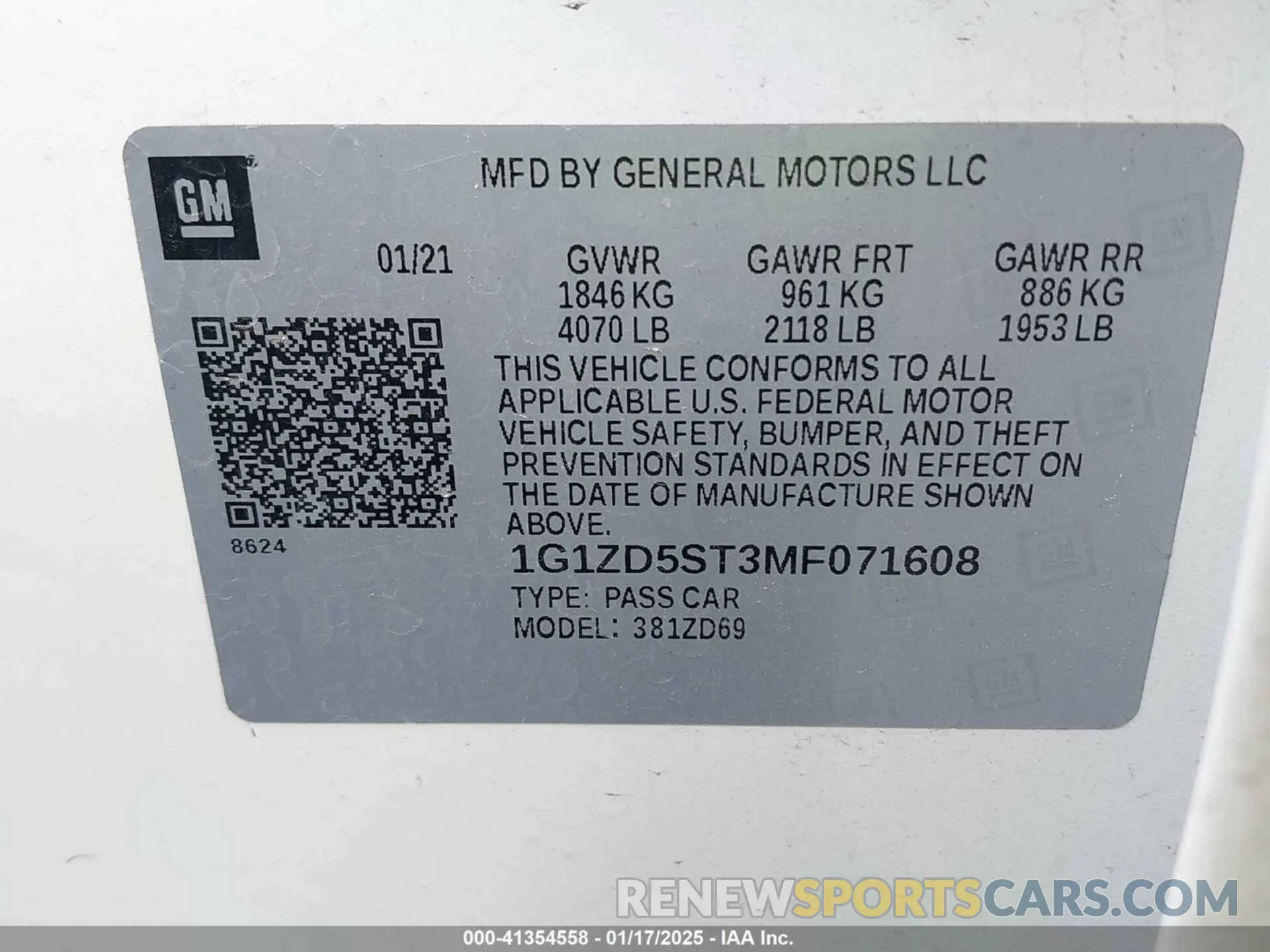 9 Photograph of a damaged car 1G1ZD5ST3MF071608 CHEVROLET MALIBU 2021