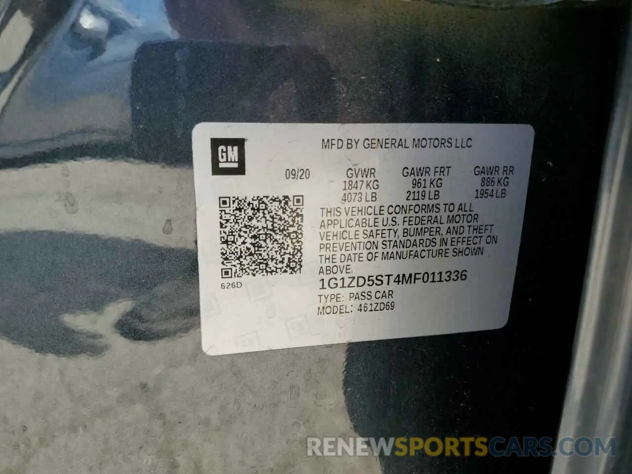 12 Photograph of a damaged car 1G1ZD5ST4MF011336 CHEVROLET MALIBU 2021