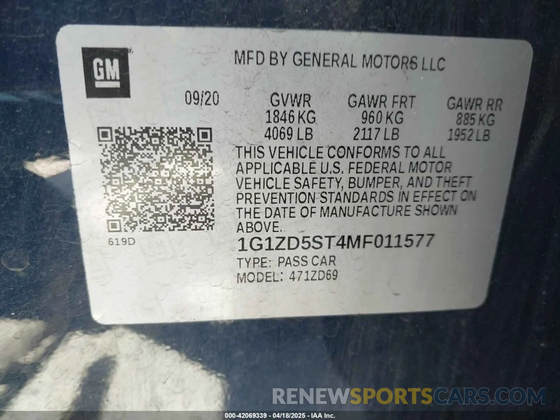 9 Photograph of a damaged car 1G1ZD5ST4MF011577 CHEVROLET MALIBU 2021