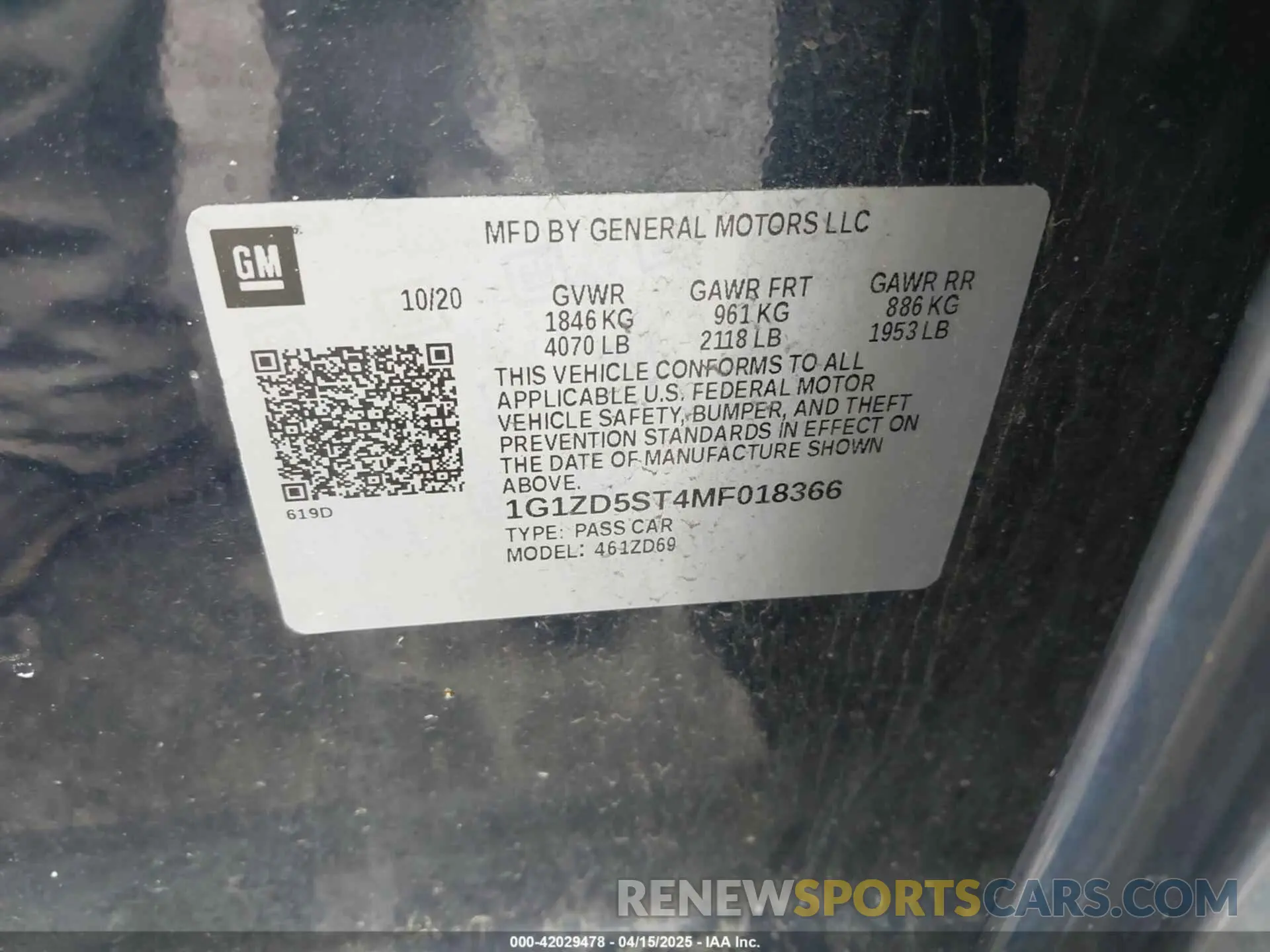 9 Photograph of a damaged car 1G1ZD5ST4MF018366 CHEVROLET MALIBU 2021