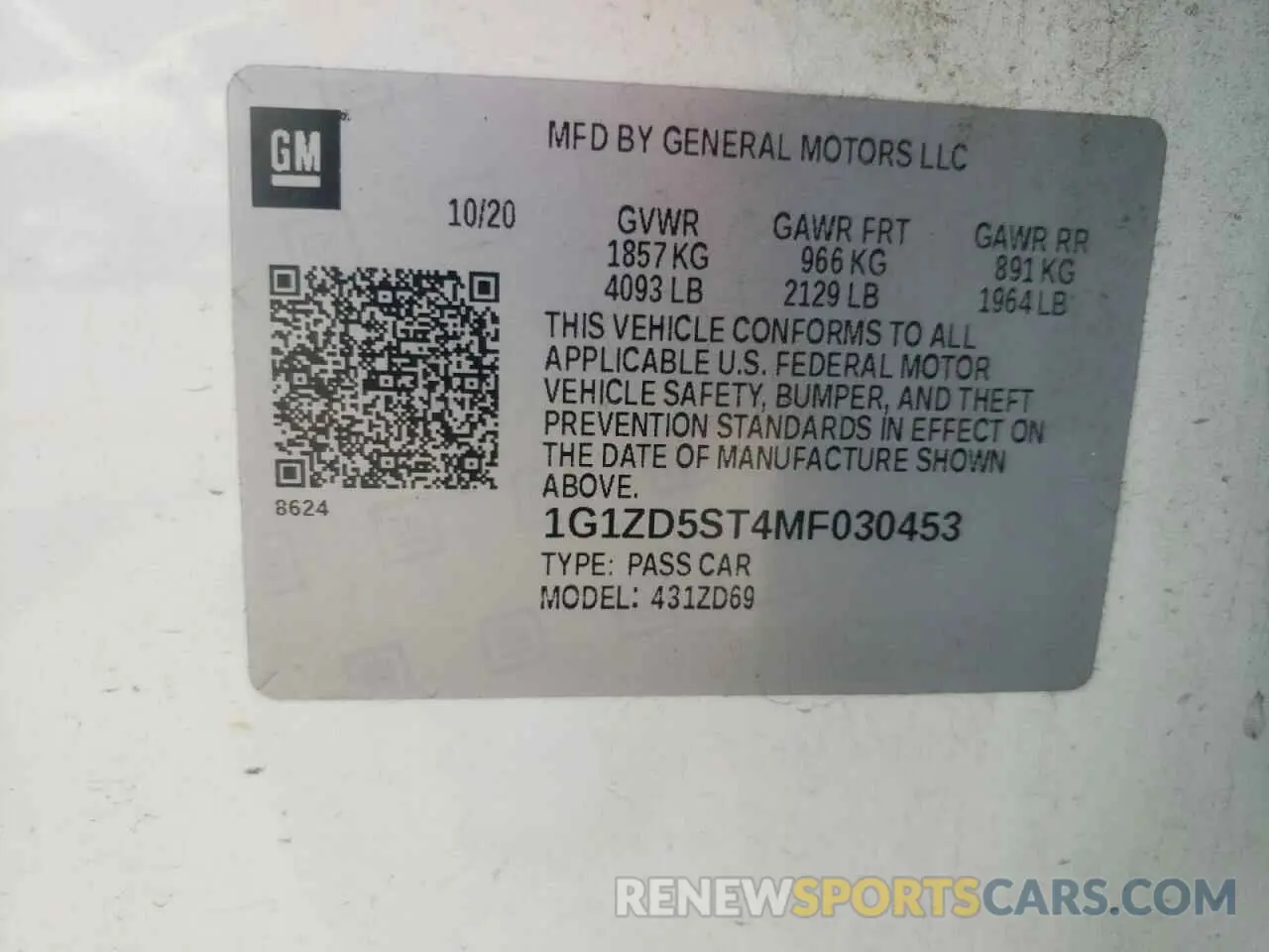 12 Photograph of a damaged car 1G1ZD5ST4MF030453 CHEVROLET MALIBU 2021