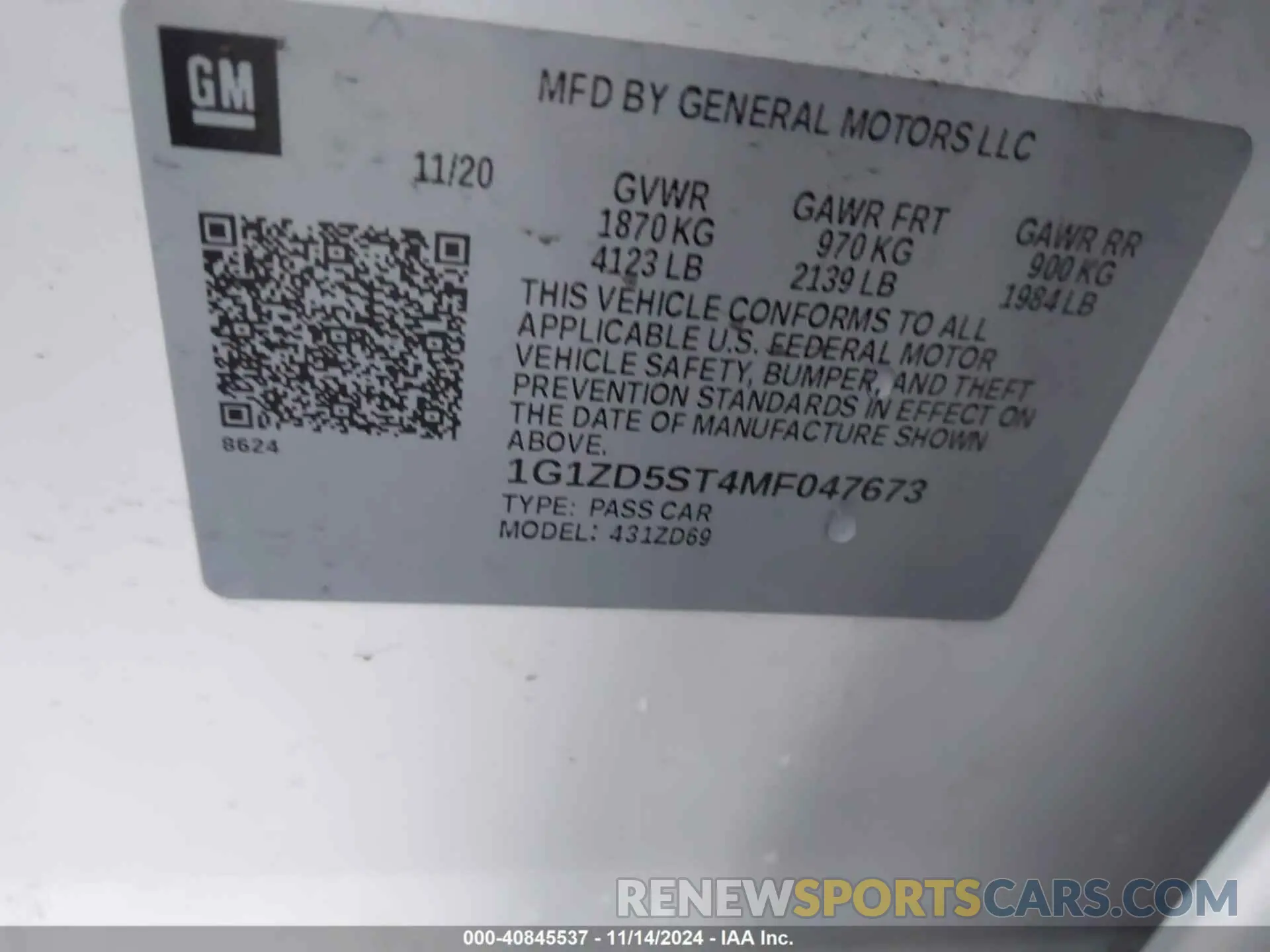 9 Photograph of a damaged car 1G1ZD5ST4MF047673 CHEVROLET MALIBU 2021