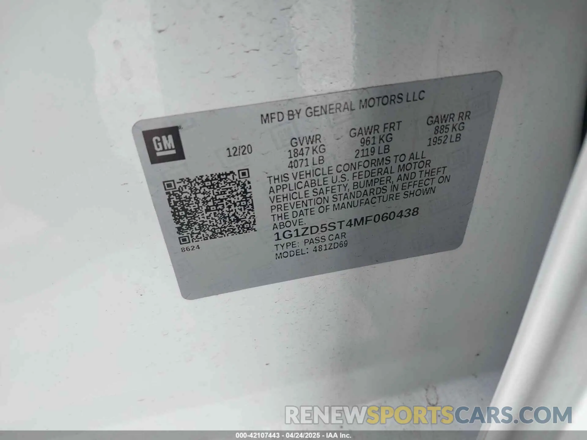 9 Photograph of a damaged car 1G1ZD5ST4MF060438 CHEVROLET MALIBU 2021