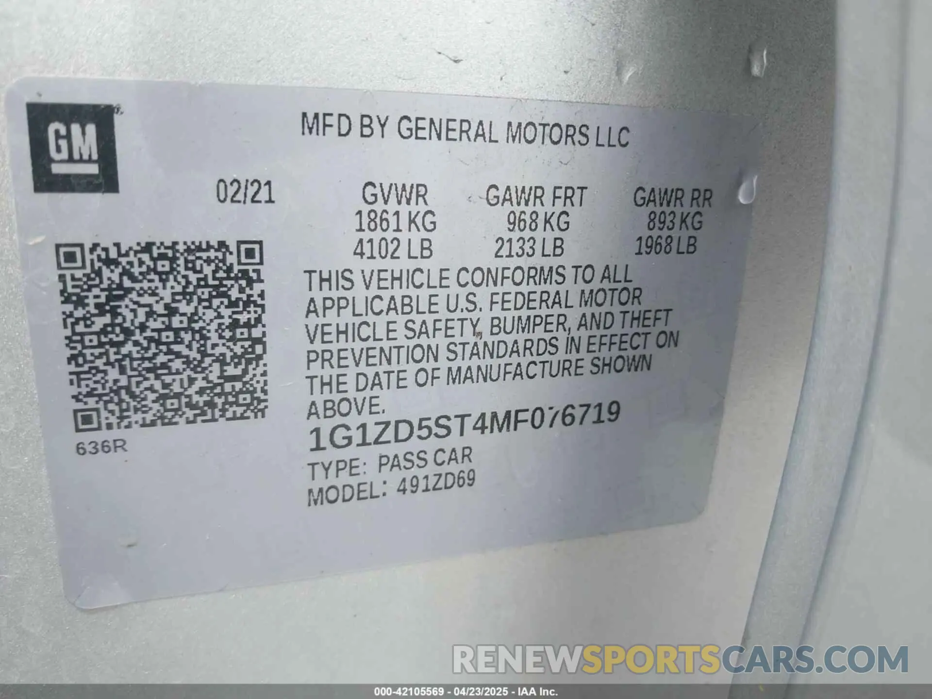 9 Photograph of a damaged car 1G1ZD5ST4MF076719 CHEVROLET MALIBU 2021