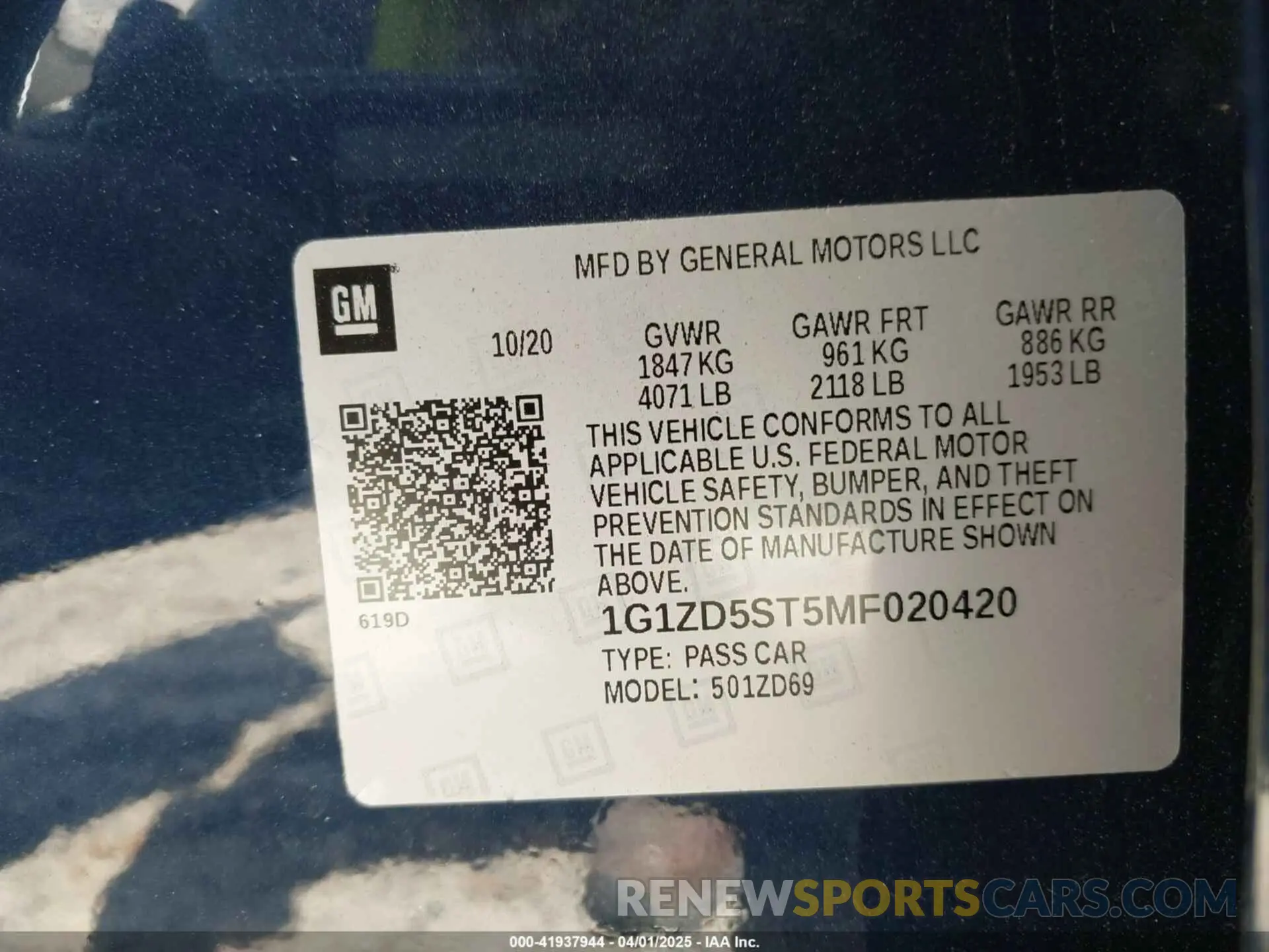 9 Photograph of a damaged car 1G1ZD5ST5MF020420 CHEVROLET MALIBU 2021