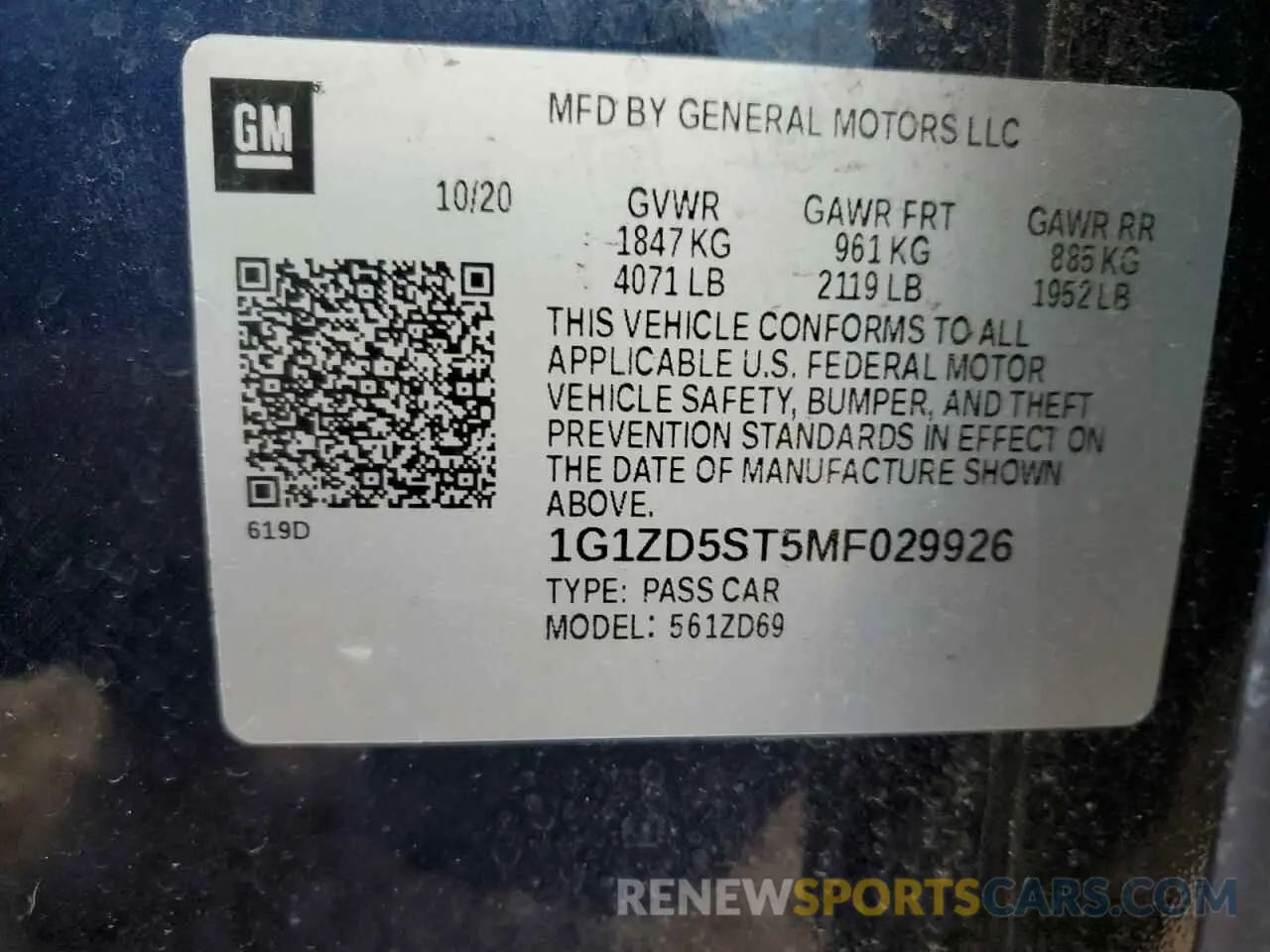 14 Photograph of a damaged car 1G1ZD5ST5MF029926 CHEVROLET MALIBU 2021