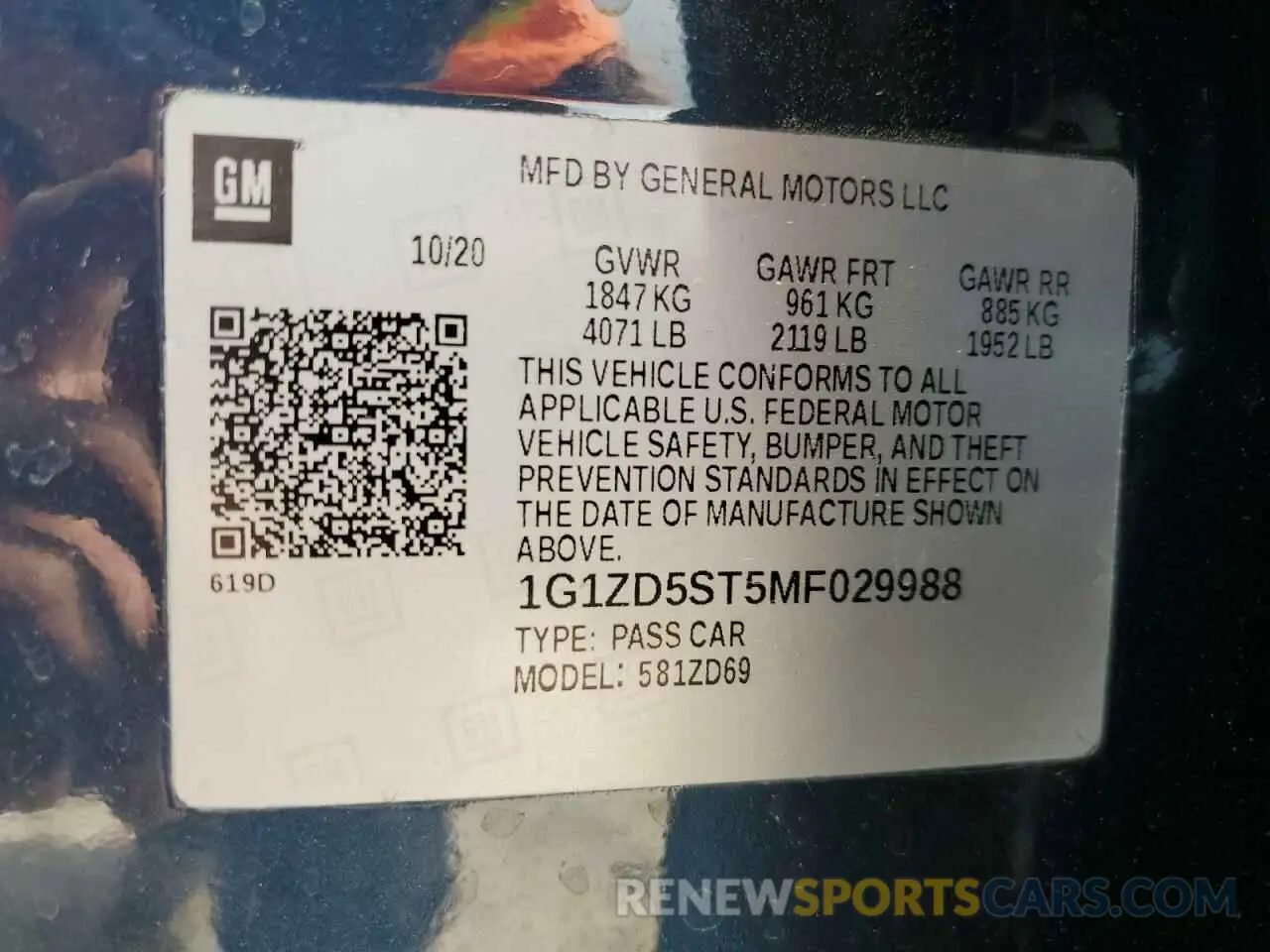 12 Photograph of a damaged car 1G1ZD5ST5MF029988 CHEVROLET MALIBU 2021
