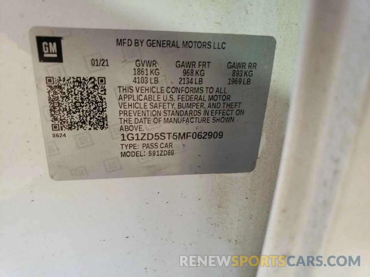 14 Photograph of a damaged car 1G1ZD5ST5MF062909 CHEVROLET MALIBU 2021