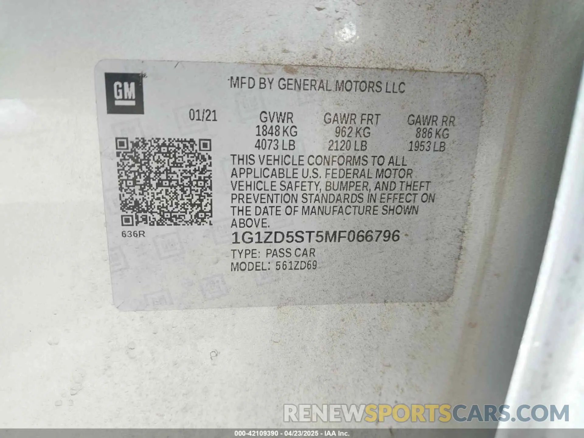 9 Photograph of a damaged car 1G1ZD5ST5MF066796 CHEVROLET MALIBU 2021