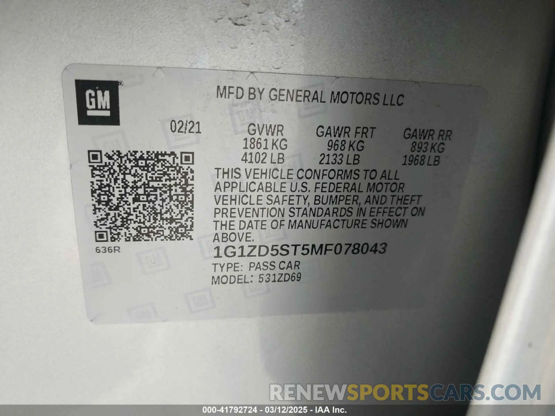 9 Photograph of a damaged car 1G1ZD5ST5MF078043 CHEVROLET MALIBU 2021