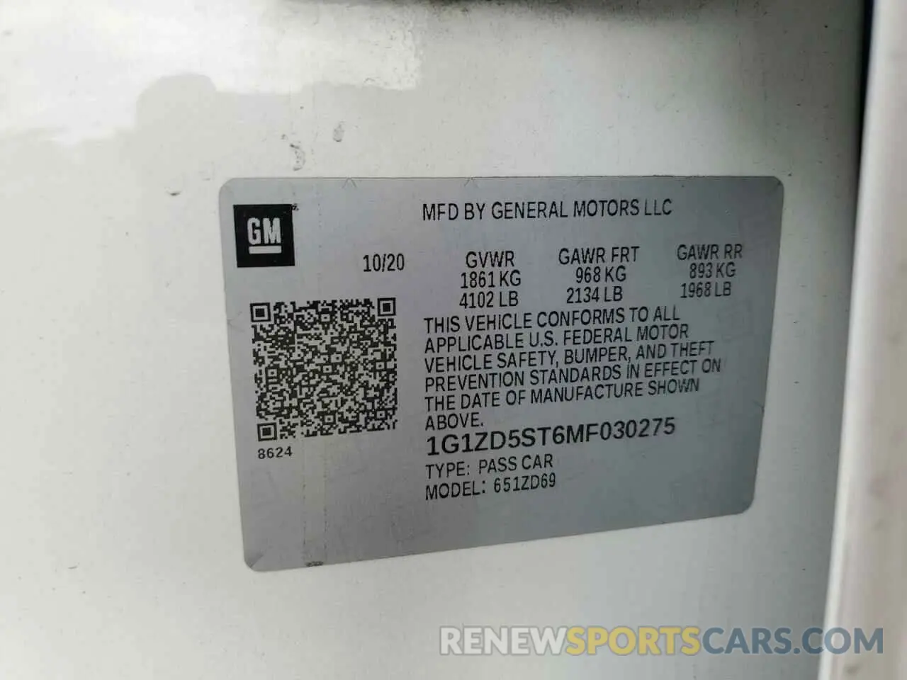 12 Photograph of a damaged car 1G1ZD5ST6MF030275 CHEVROLET MALIBU 2021