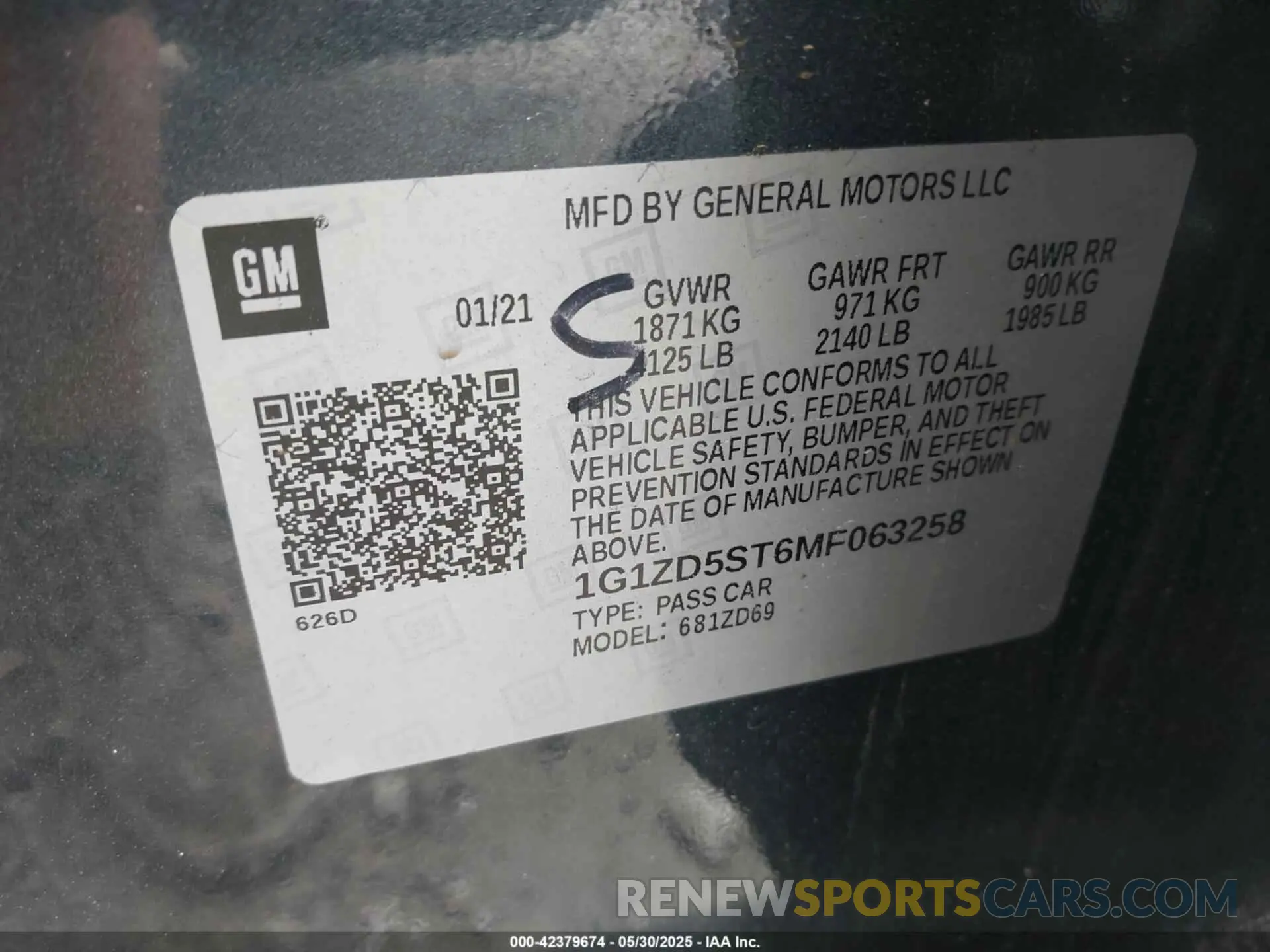 9 Photograph of a damaged car 1G1ZD5ST6MF063258 CHEVROLET MALIBU 2021