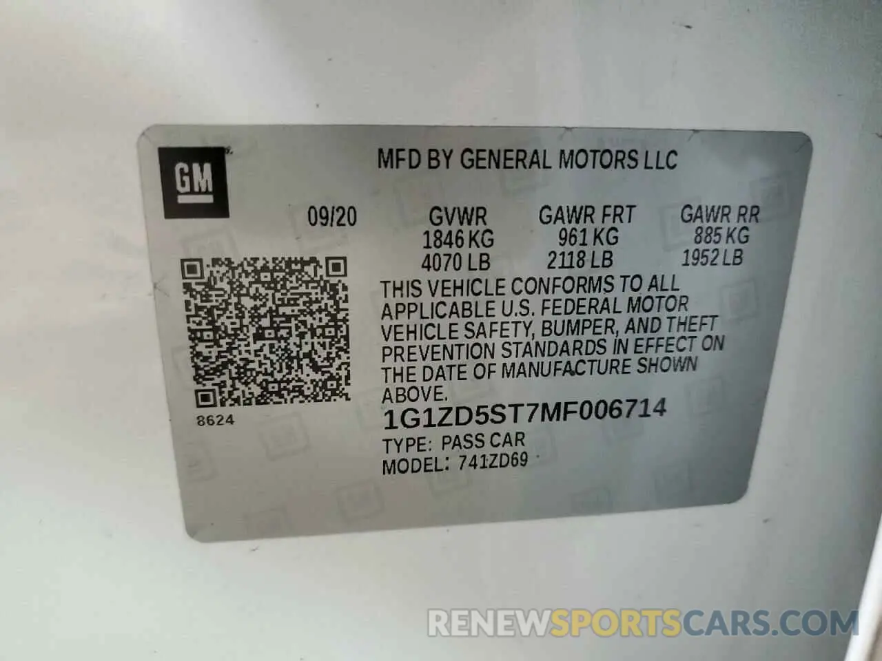 12 Photograph of a damaged car 1G1ZD5ST7MF006714 CHEVROLET MALIBU 2021