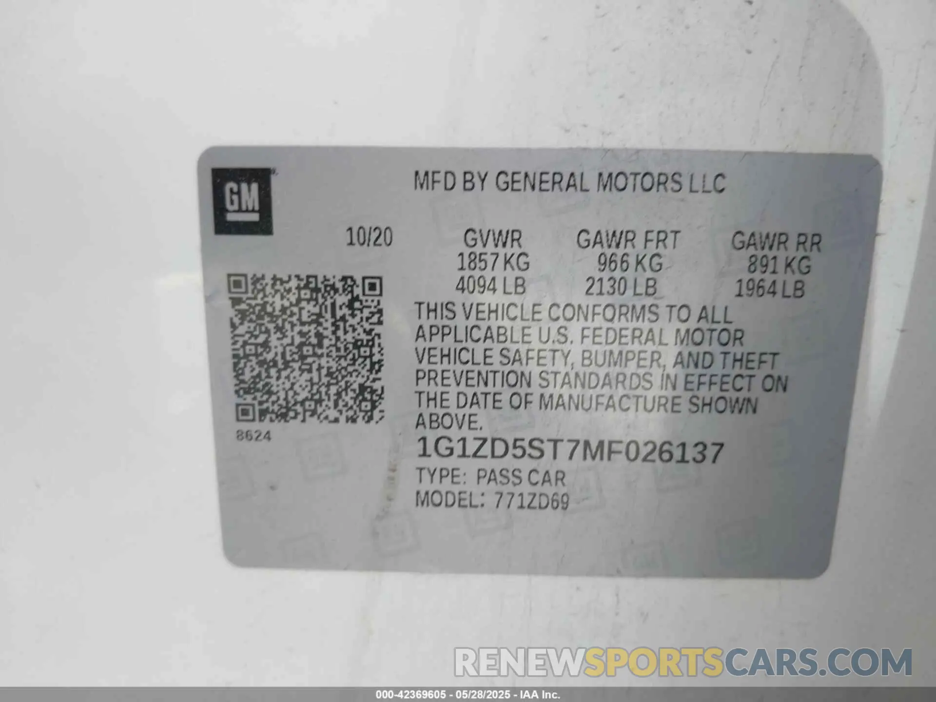 9 Photograph of a damaged car 1G1ZD5ST7MF026137 CHEVROLET MALIBU 2021