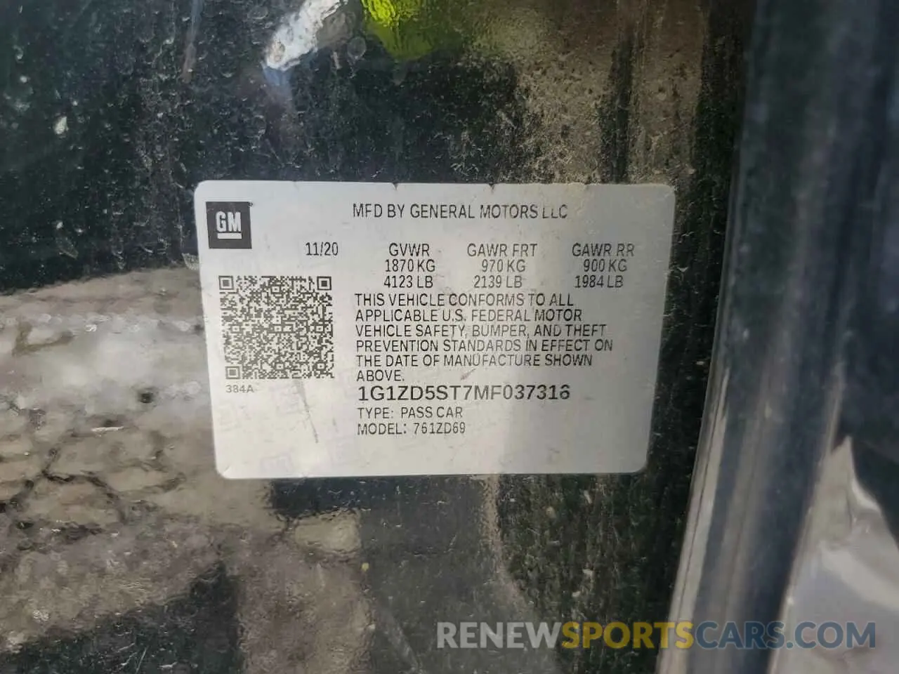 12 Photograph of a damaged car 1G1ZD5ST7MF037316 CHEVROLET MALIBU 2021