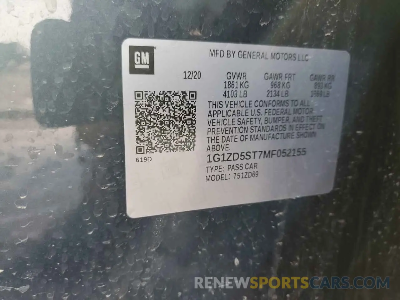 12 Photograph of a damaged car 1G1ZD5ST7MF052155 CHEVROLET MALIBU 2021