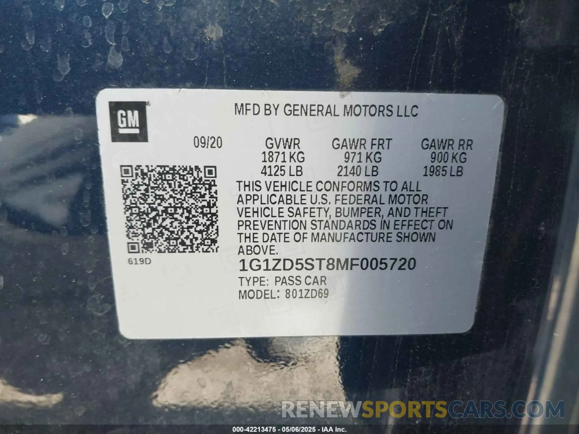 9 Photograph of a damaged car 1G1ZD5ST8MF005720 CHEVROLET MALIBU 2021