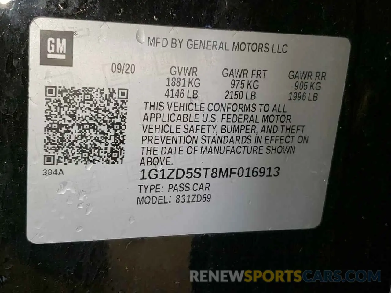 12 Photograph of a damaged car 1G1ZD5ST8MF016913 CHEVROLET MALIBU 2021
