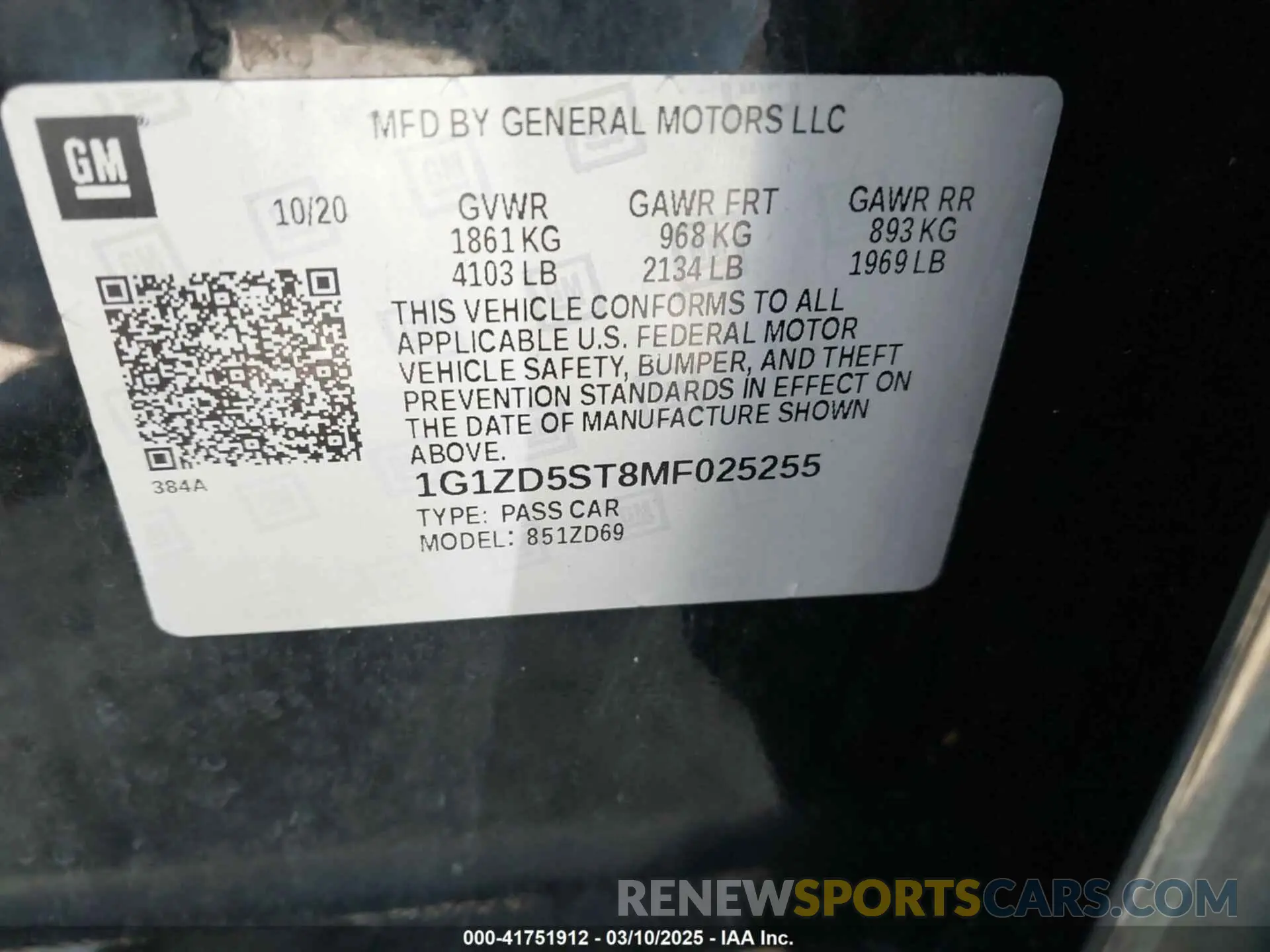 9 Photograph of a damaged car 1G1ZD5ST8MF025255 CHEVROLET MALIBU 2021