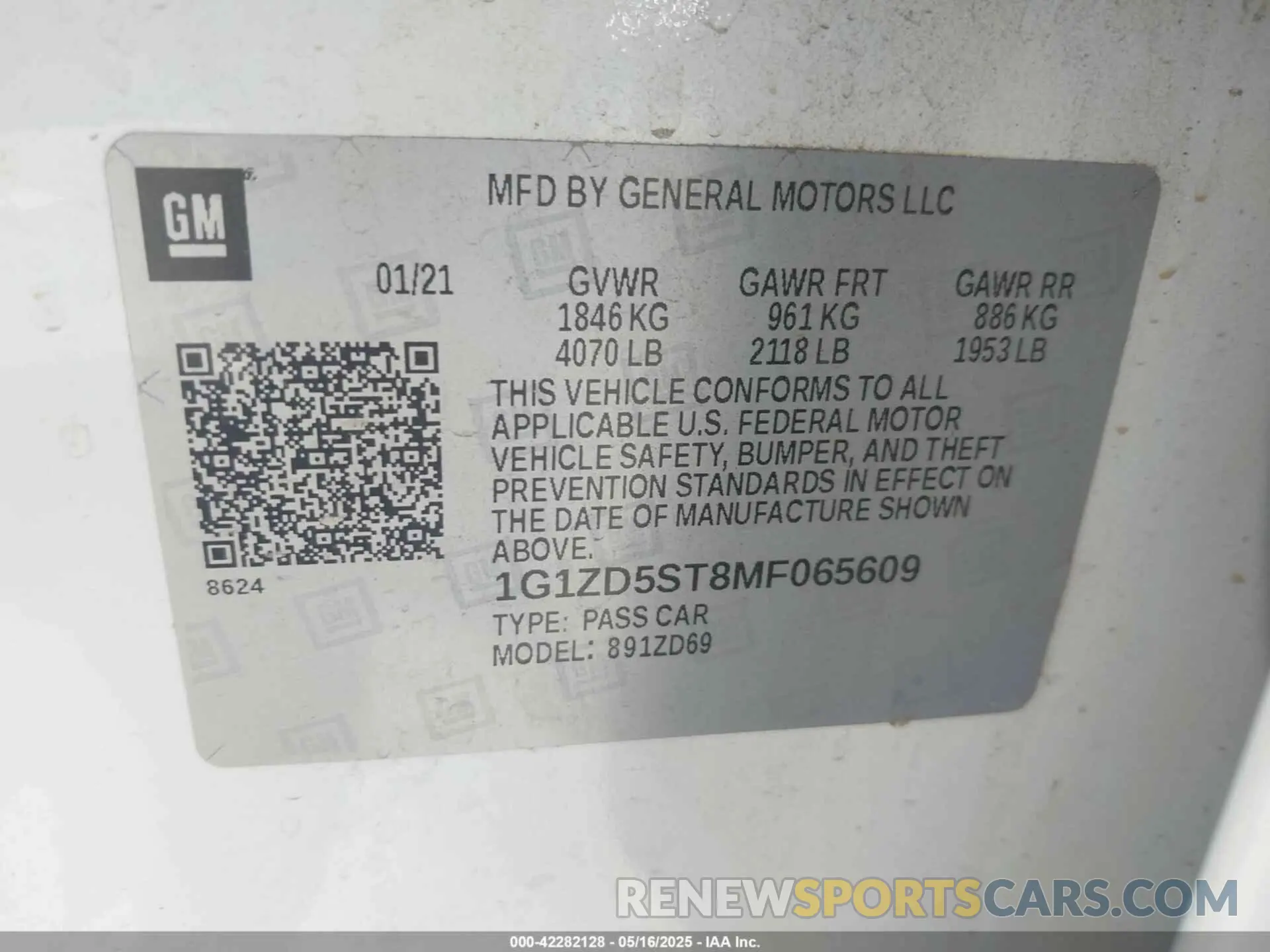 9 Photograph of a damaged car 1G1ZD5ST8MF065609 CHEVROLET MALIBU 2021