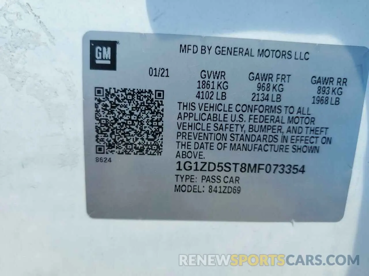 13 Photograph of a damaged car 1G1ZD5ST8MF073354 CHEVROLET MALIBU 2021