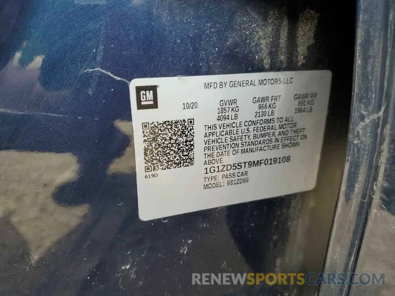 12 Photograph of a damaged car 1G1ZD5ST9MF019108 CHEVROLET MALIBU 2021