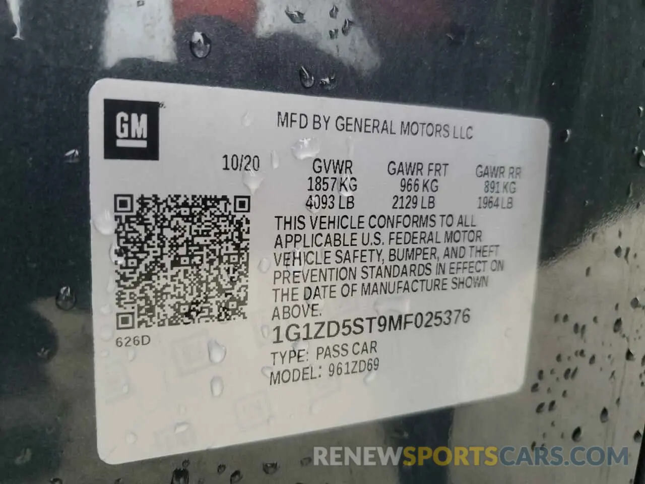 14 Photograph of a damaged car 1G1ZD5ST9MF025376 CHEVROLET MALIBU 2021