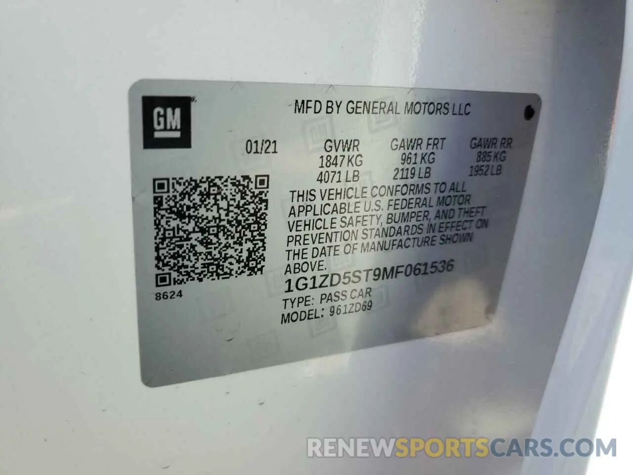 12 Photograph of a damaged car 1G1ZD5ST9MF061536 CHEVROLET MALIBU 2021