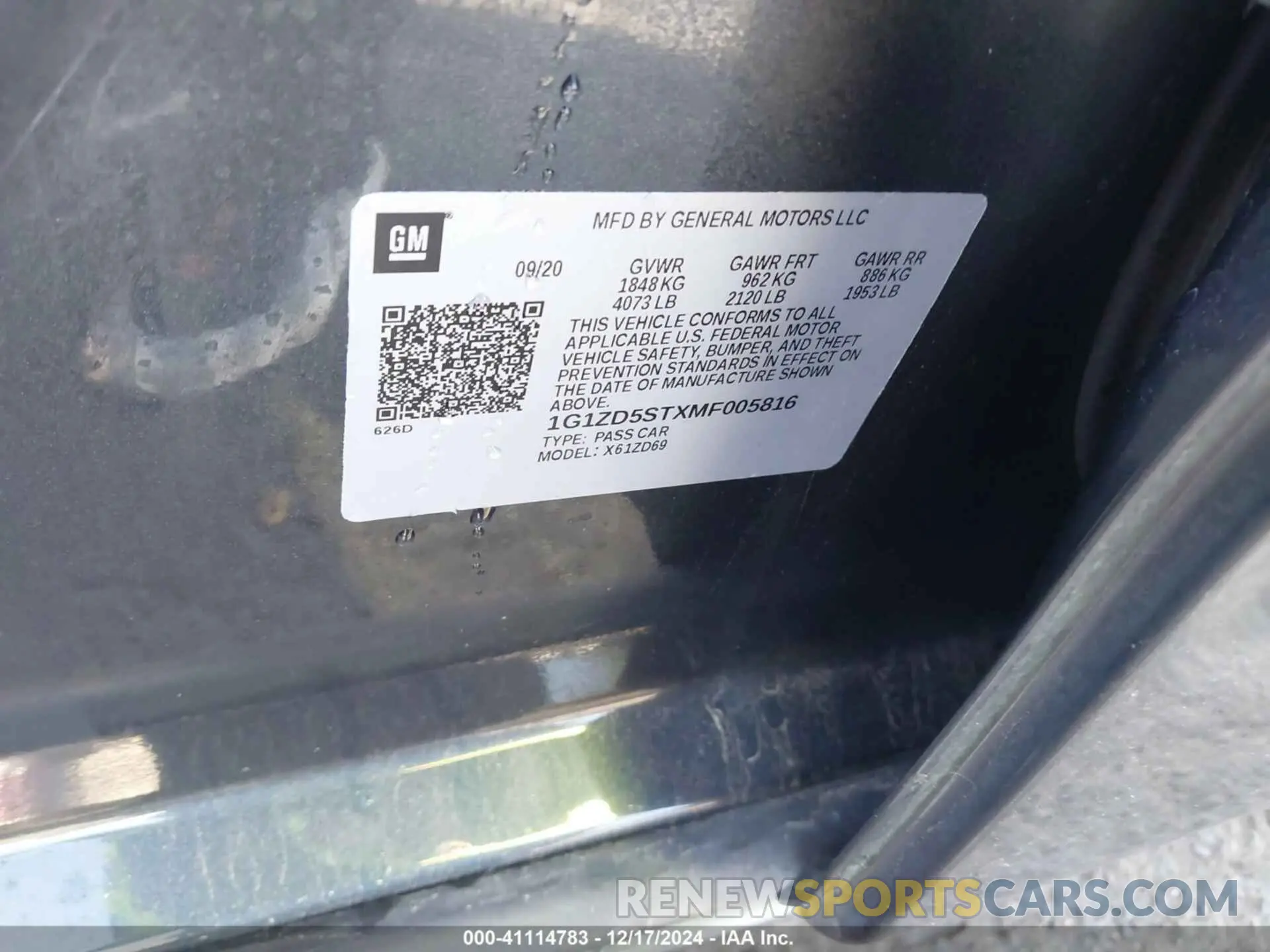9 Photograph of a damaged car 1G1ZD5STXMF005816 CHEVROLET MALIBU 2021