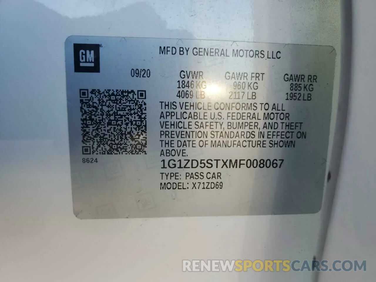 13 Photograph of a damaged car 1G1ZD5STXMF008067 CHEVROLET MALIBU 2021