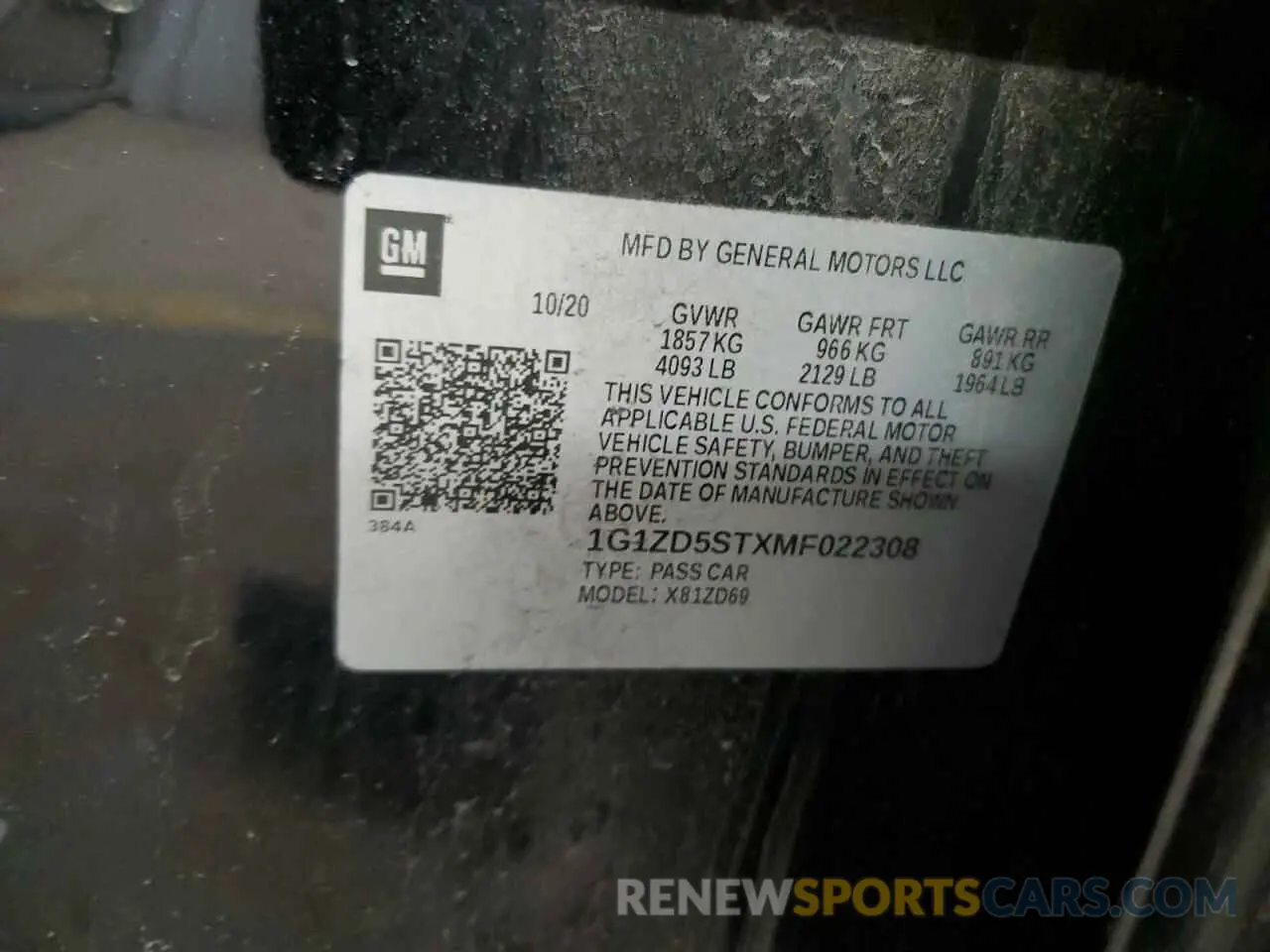 12 Photograph of a damaged car 1G1ZD5STXMF022308 CHEVROLET MALIBU 2021