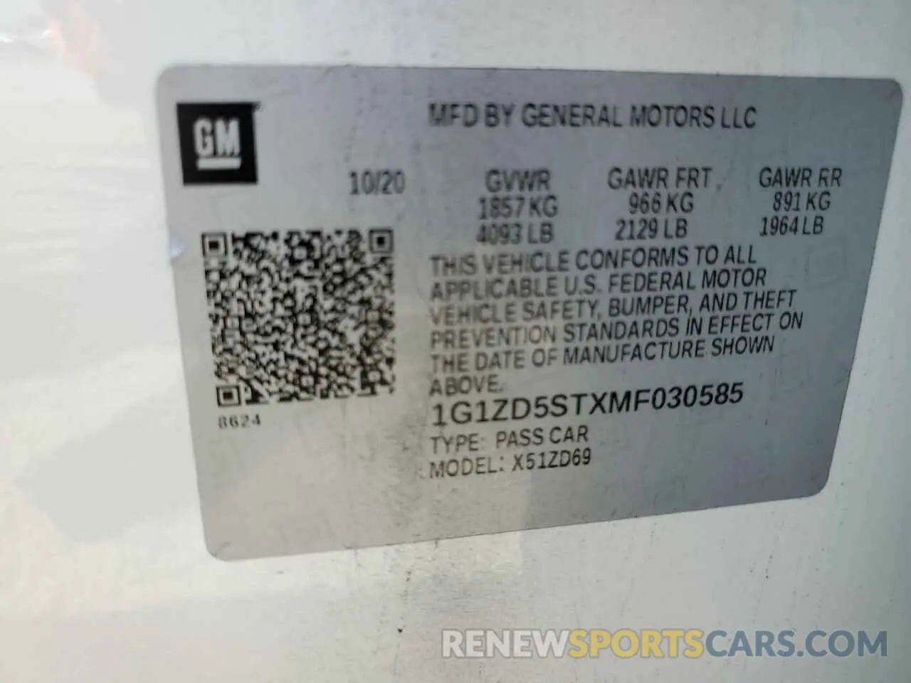 12 Photograph of a damaged car 1G1ZD5STXMF030585 CHEVROLET MALIBU 2021