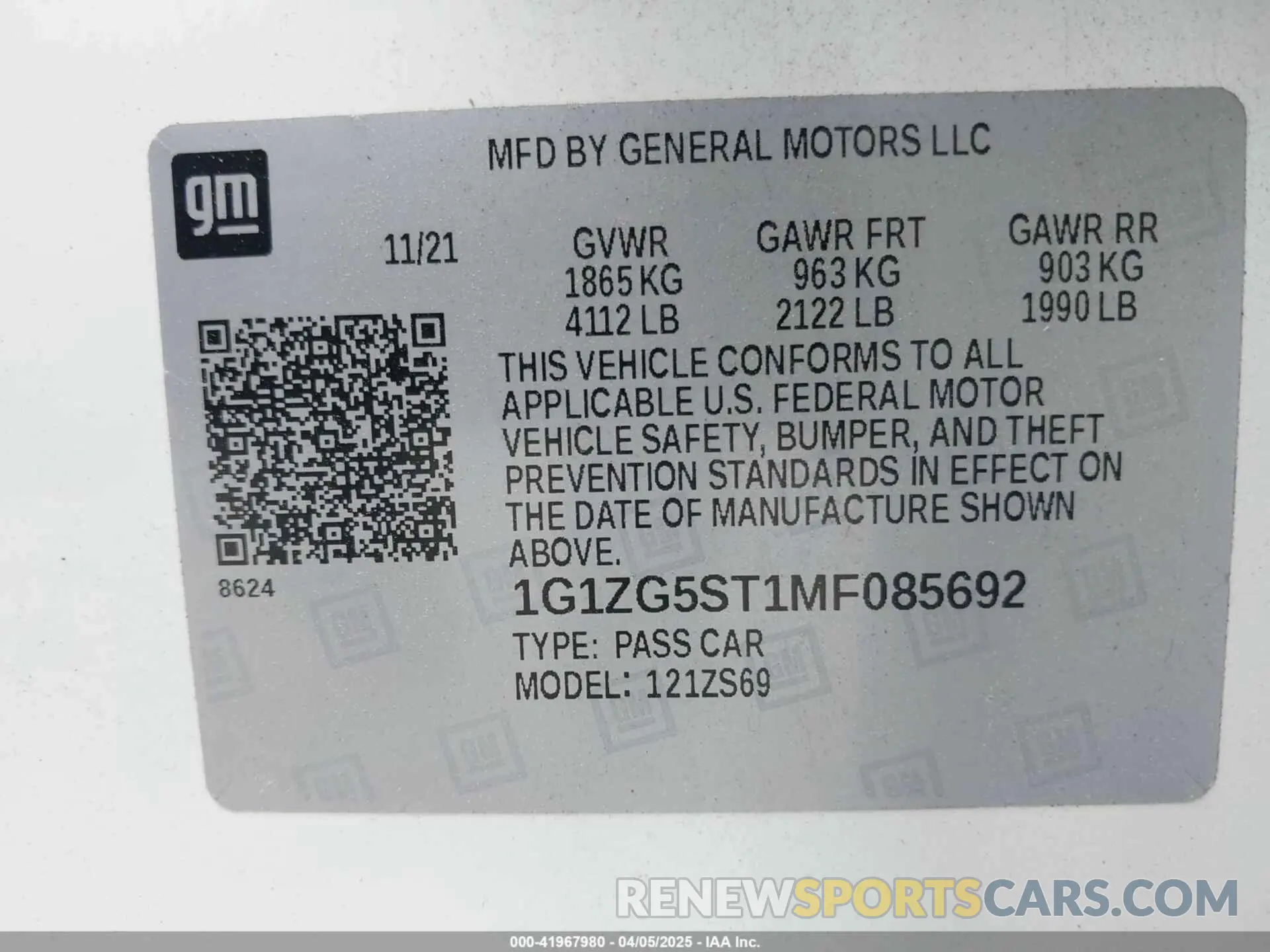 9 Photograph of a damaged car 1G1ZG5ST1MF085692 CHEVROLET MALIBU 2021