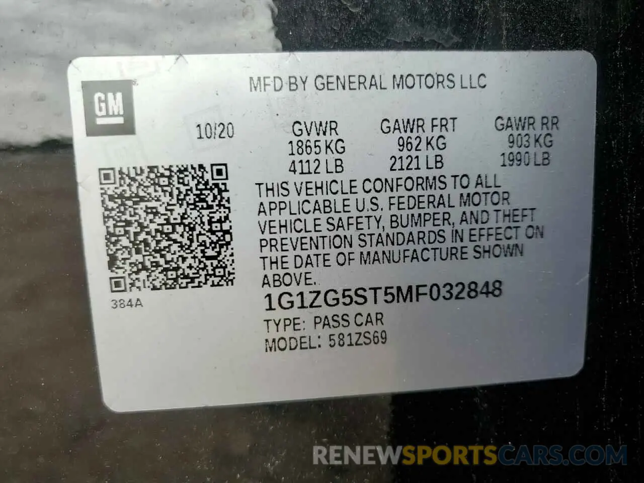 12 Photograph of a damaged car 1G1ZG5ST5MF032848 CHEVROLET MALIBU 2021
