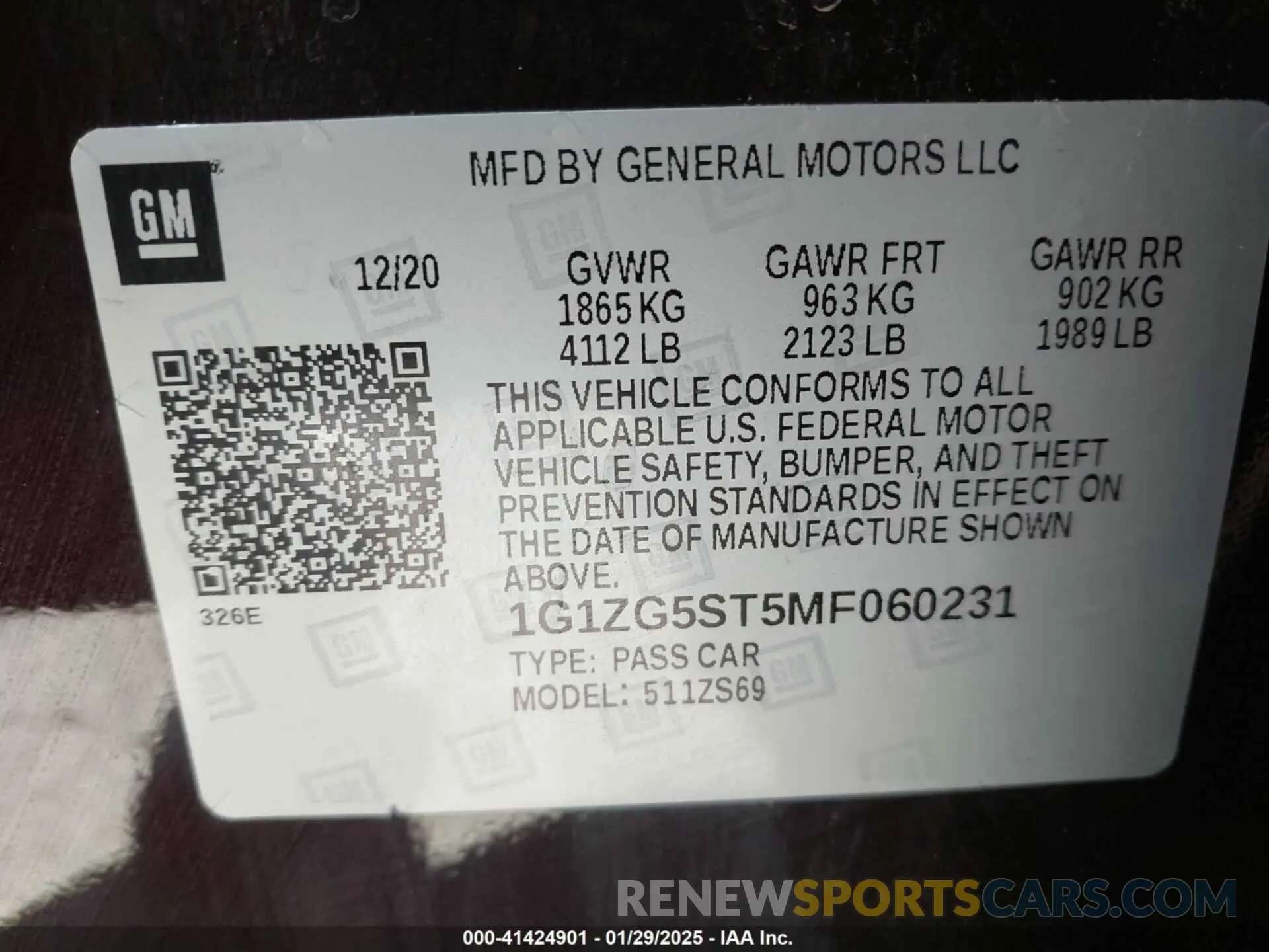 9 Photograph of a damaged car 1G1ZG5ST5MF060231 CHEVROLET MALIBU 2021