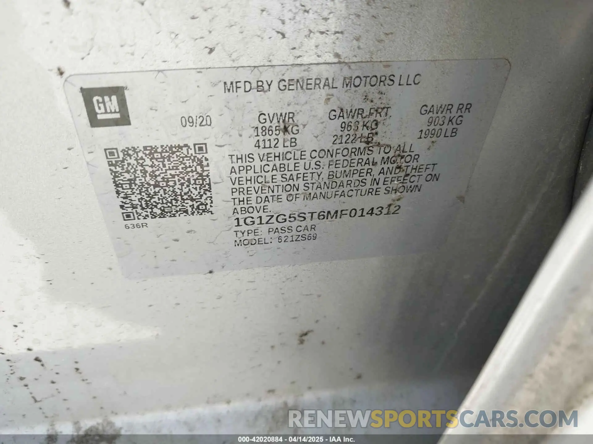 9 Photograph of a damaged car 1G1ZG5ST6MF014312 CHEVROLET MALIBU 2021