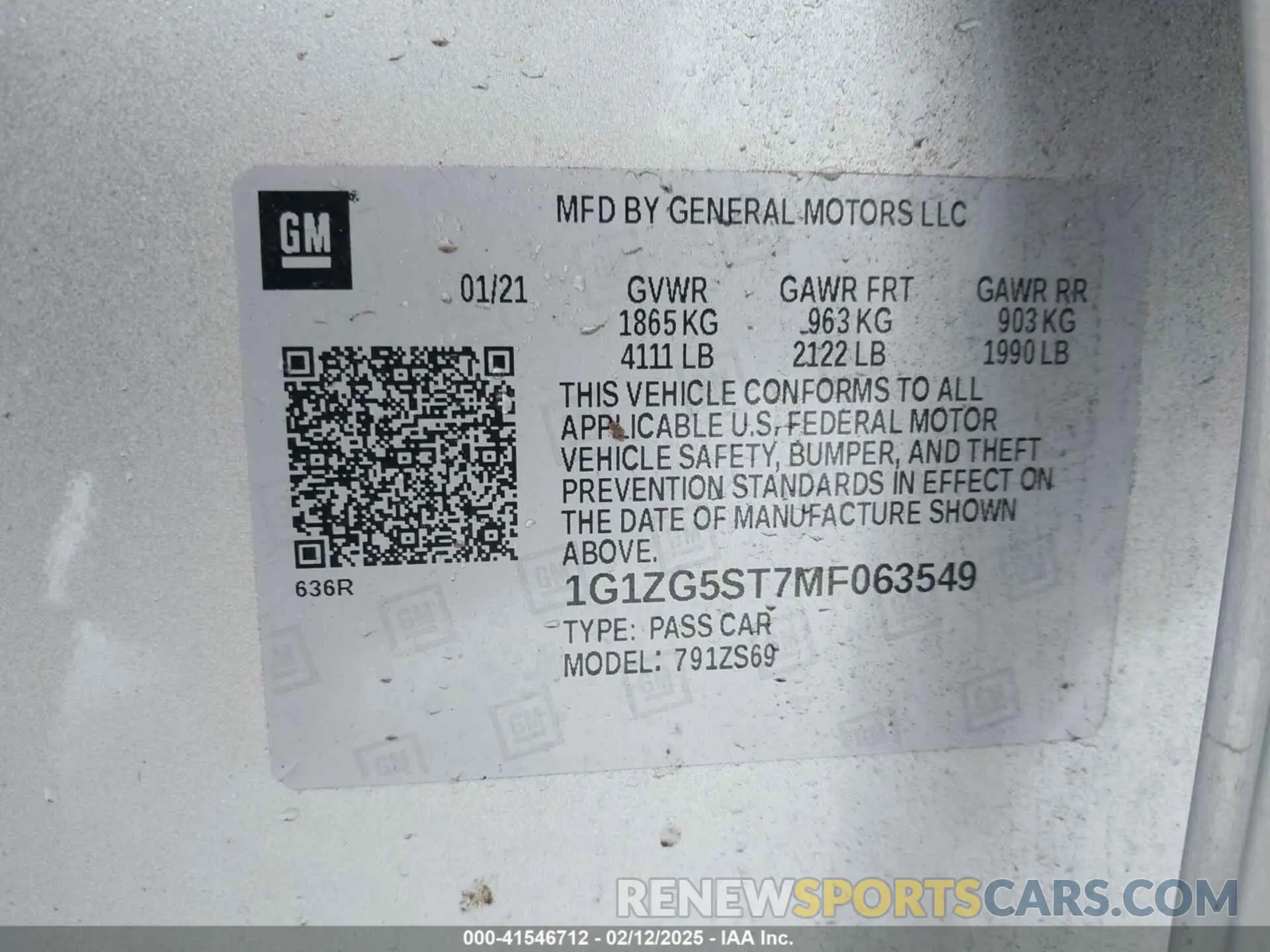 9 Photograph of a damaged car 1G1ZG5ST7MF063549 CHEVROLET MALIBU 2021