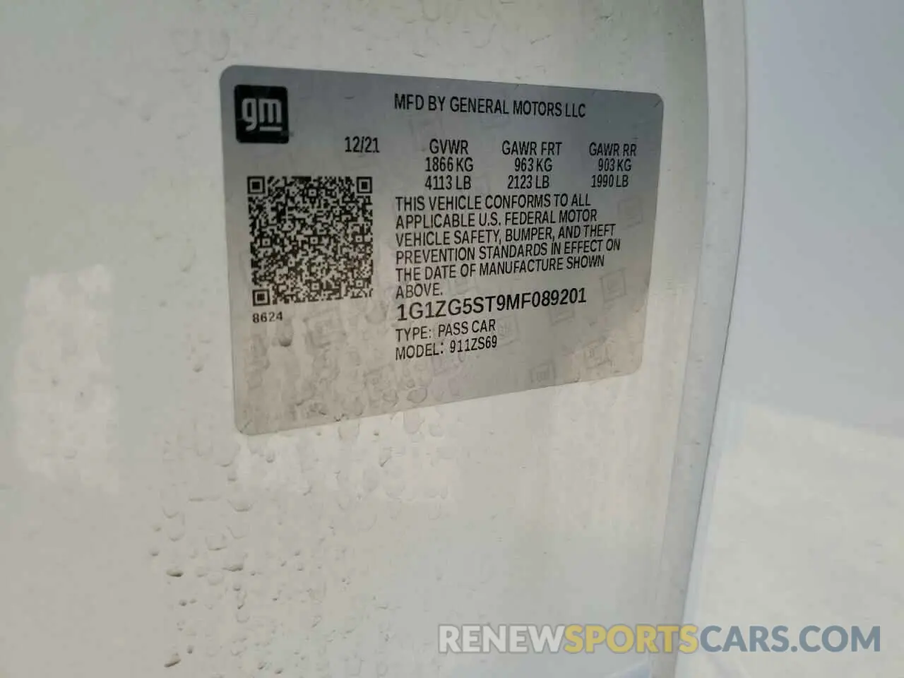 14 Photograph of a damaged car 1G1ZG5ST9MF089201 CHEVROLET MALIBU 2021