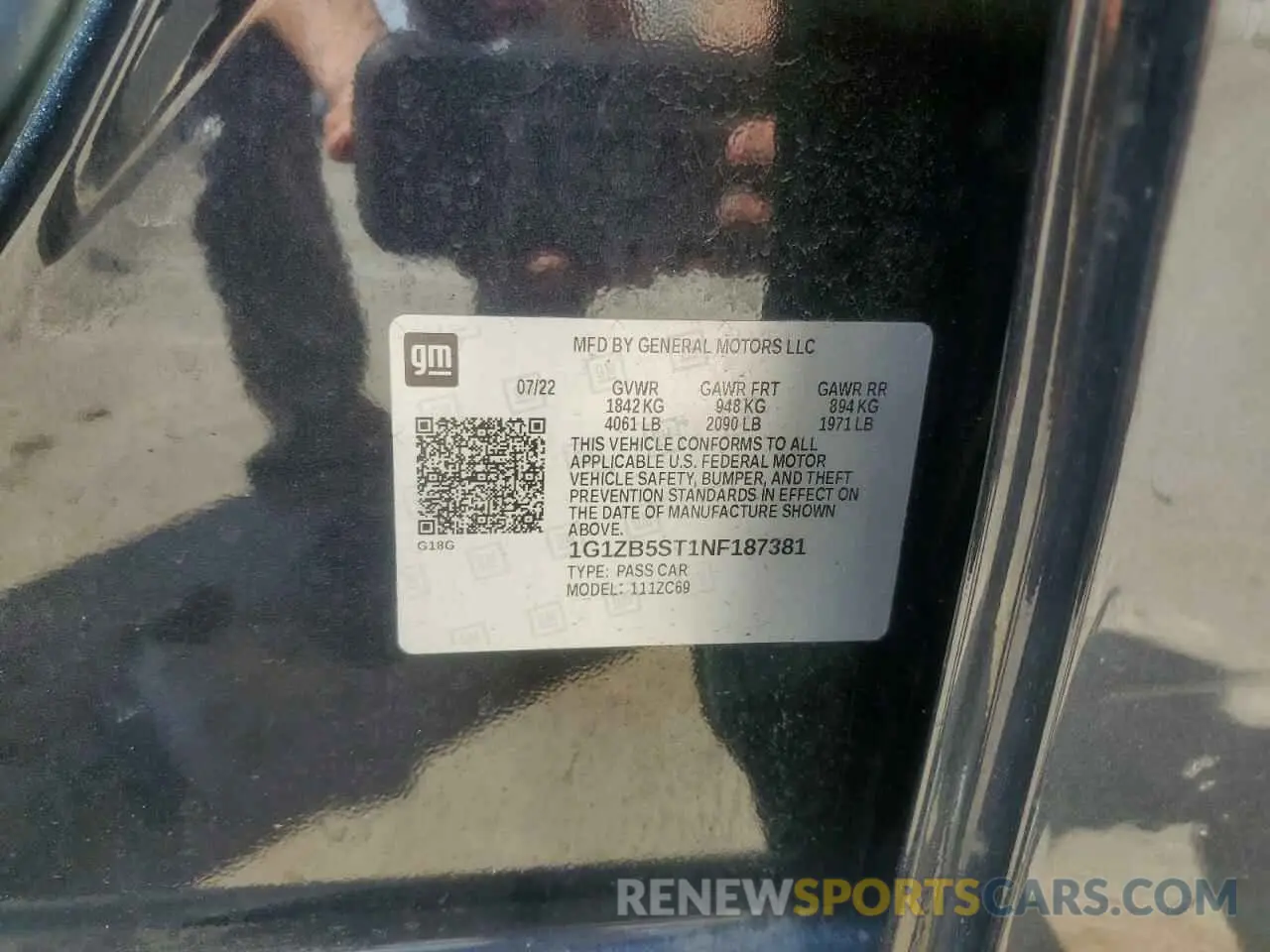 12 Photograph of a damaged car 1G1ZB5ST1NF187381 CHEVROLET MALIBU 2022