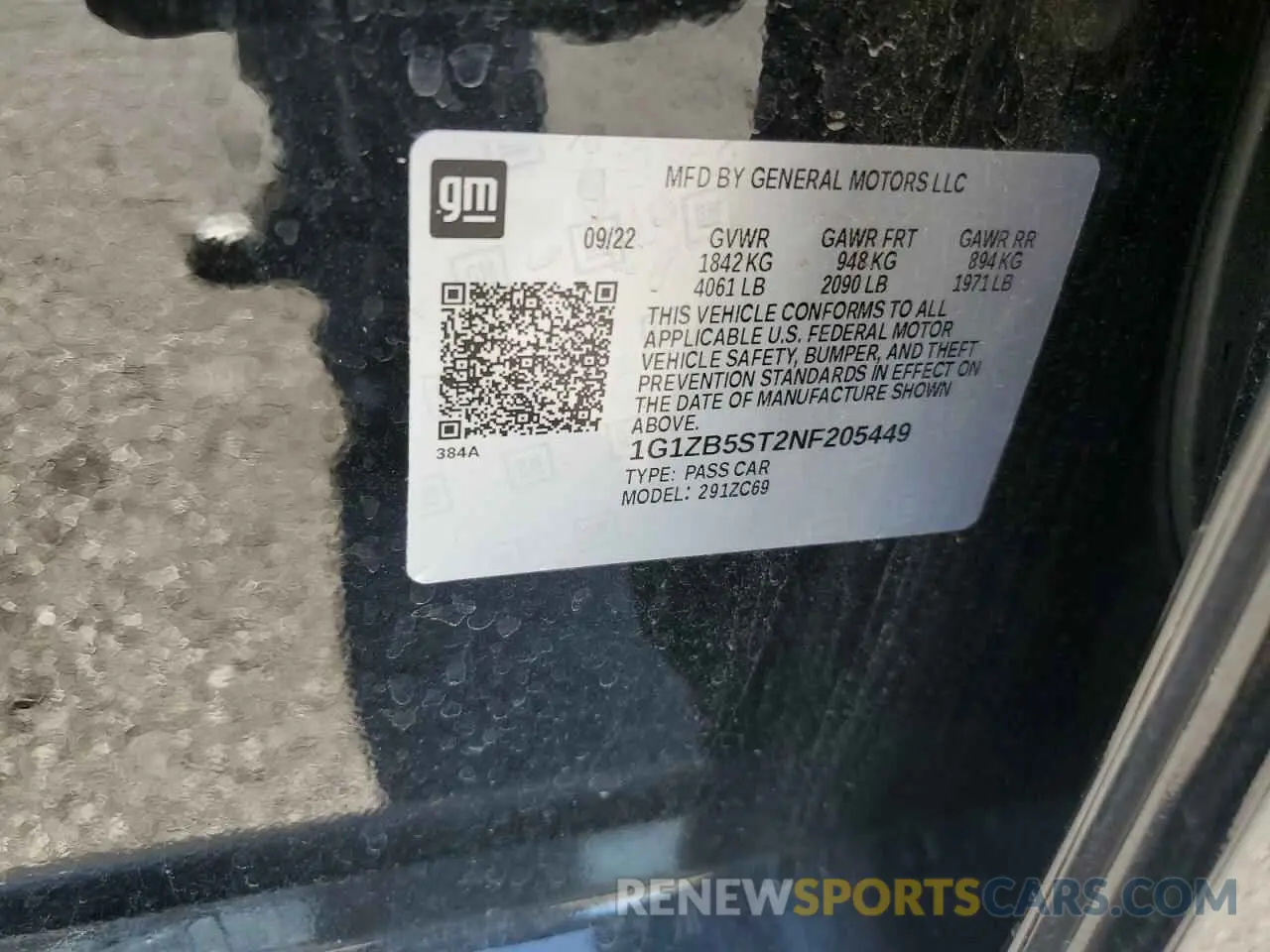 12 Photograph of a damaged car 1G1ZB5ST2NF205449 CHEVROLET MALIBU 2022
