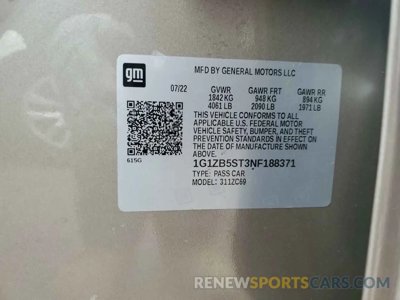 13 Photograph of a damaged car 1G1ZB5ST3NF188371 CHEVROLET MALIBU 2022