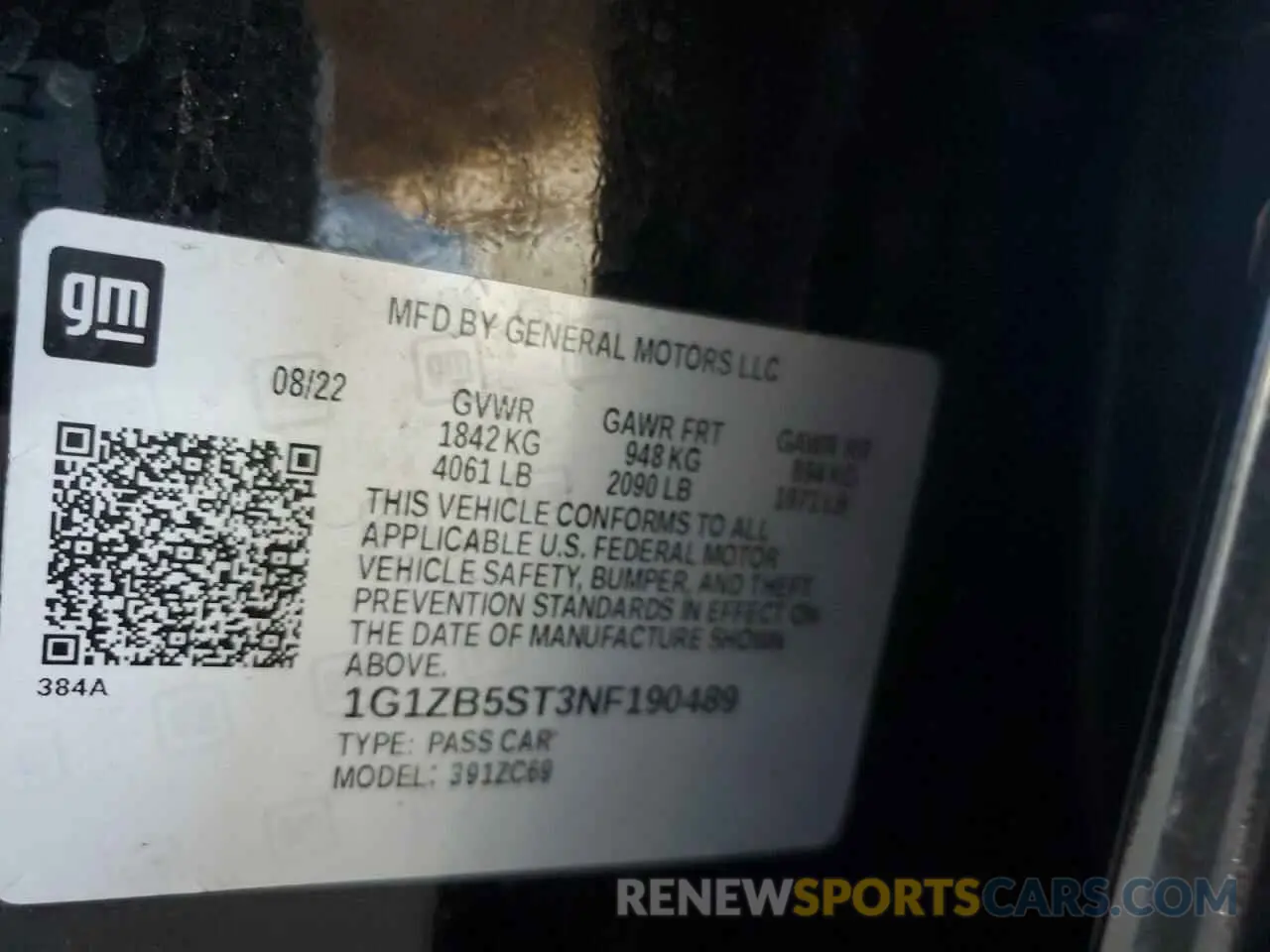 12 Photograph of a damaged car 1G1ZB5ST3NF190489 CHEVROLET MALIBU 2022