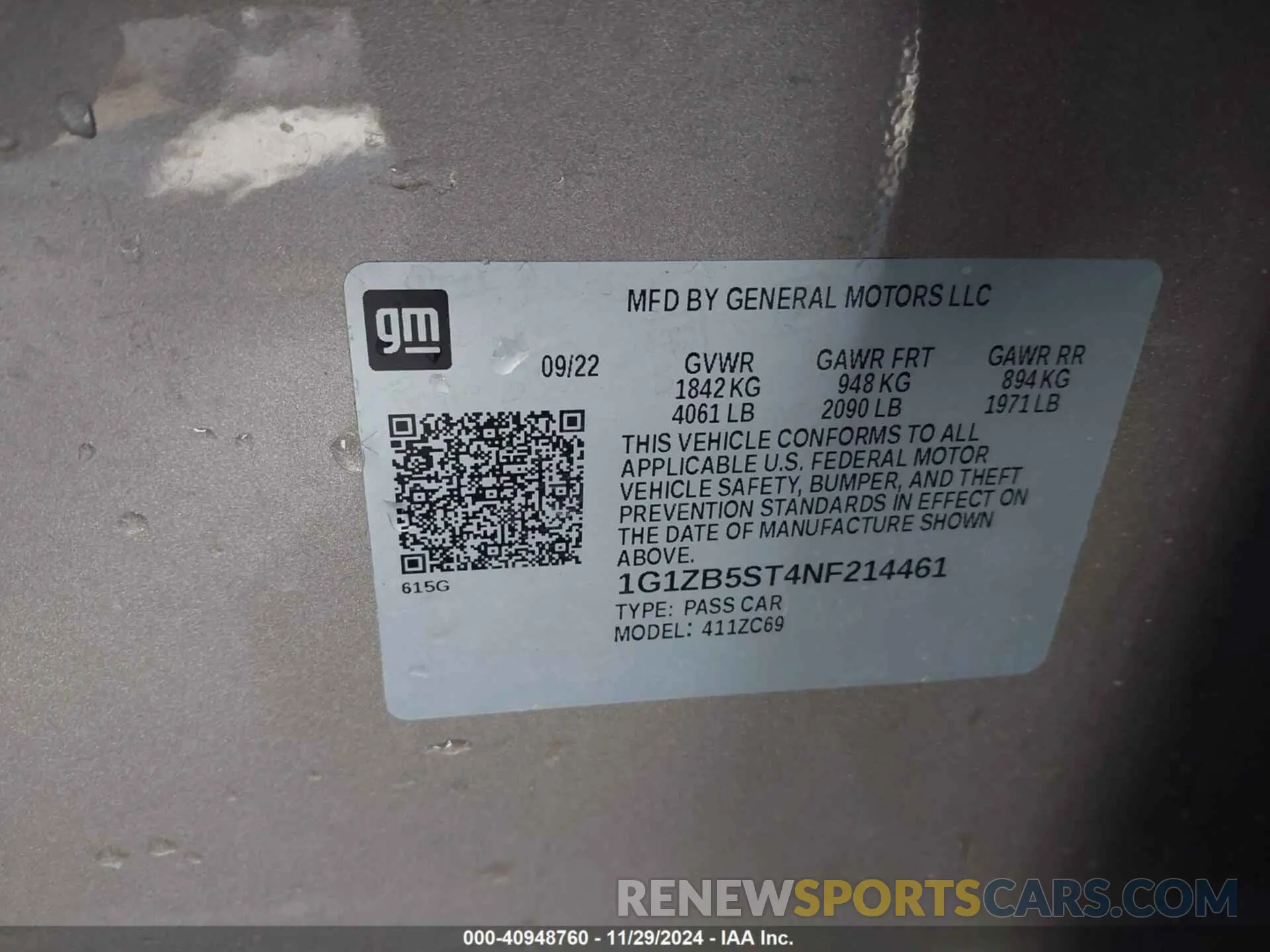 9 Photograph of a damaged car 1G1ZB5ST4NF214461 CHEVROLET MALIBU 2022