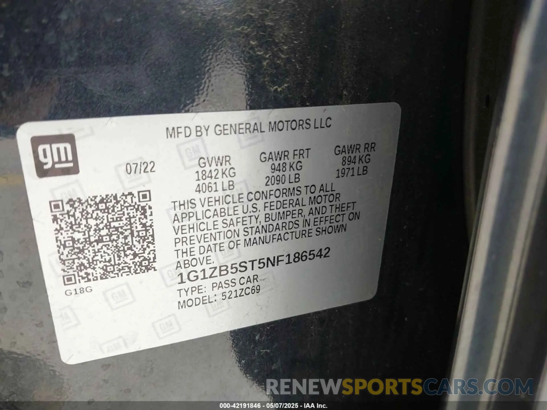 9 Photograph of a damaged car 1G1ZB5ST5NF186542 CHEVROLET MALIBU 2022