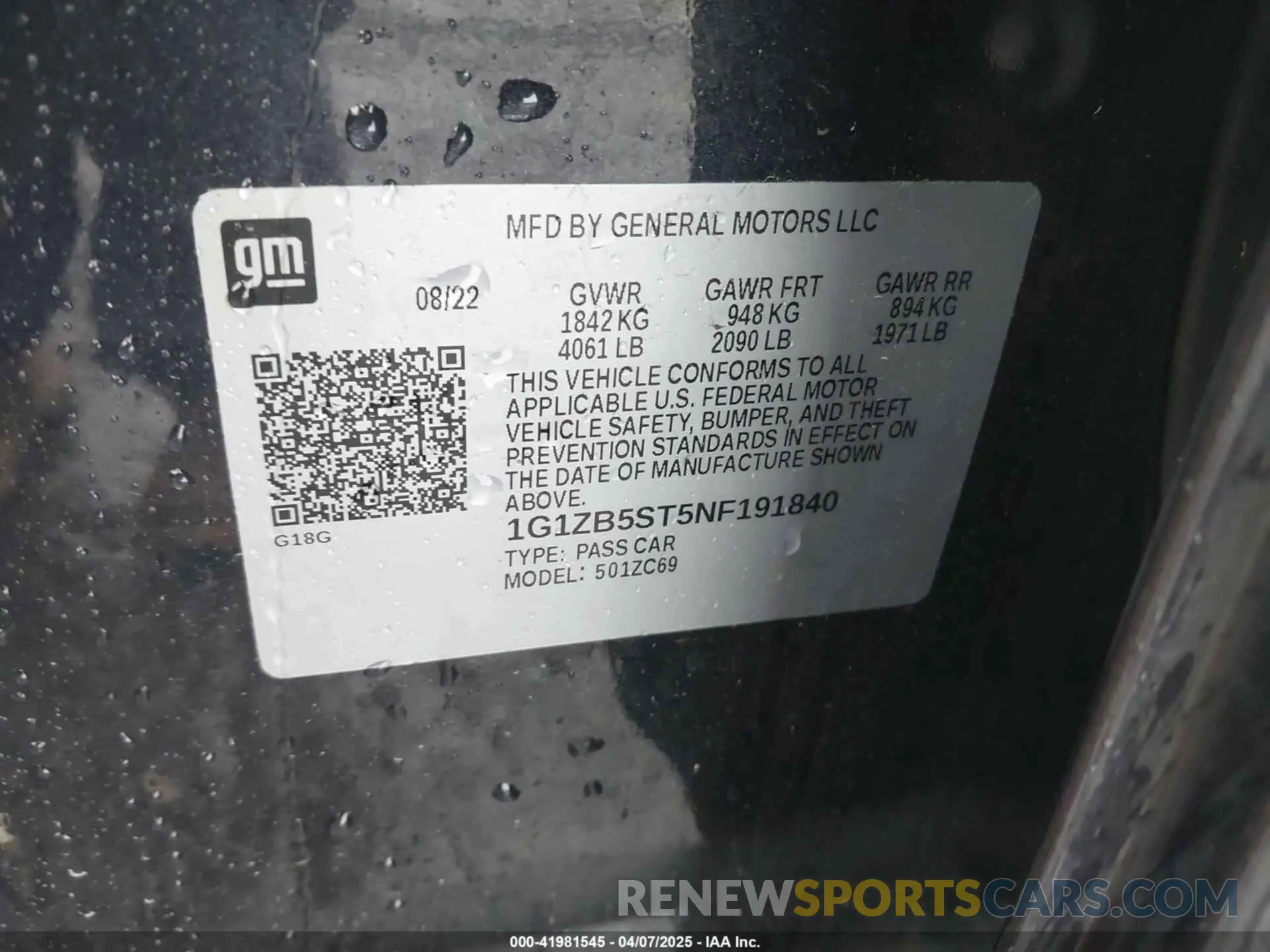 9 Photograph of a damaged car 1G1ZB5ST5NF191840 CHEVROLET MALIBU 2022