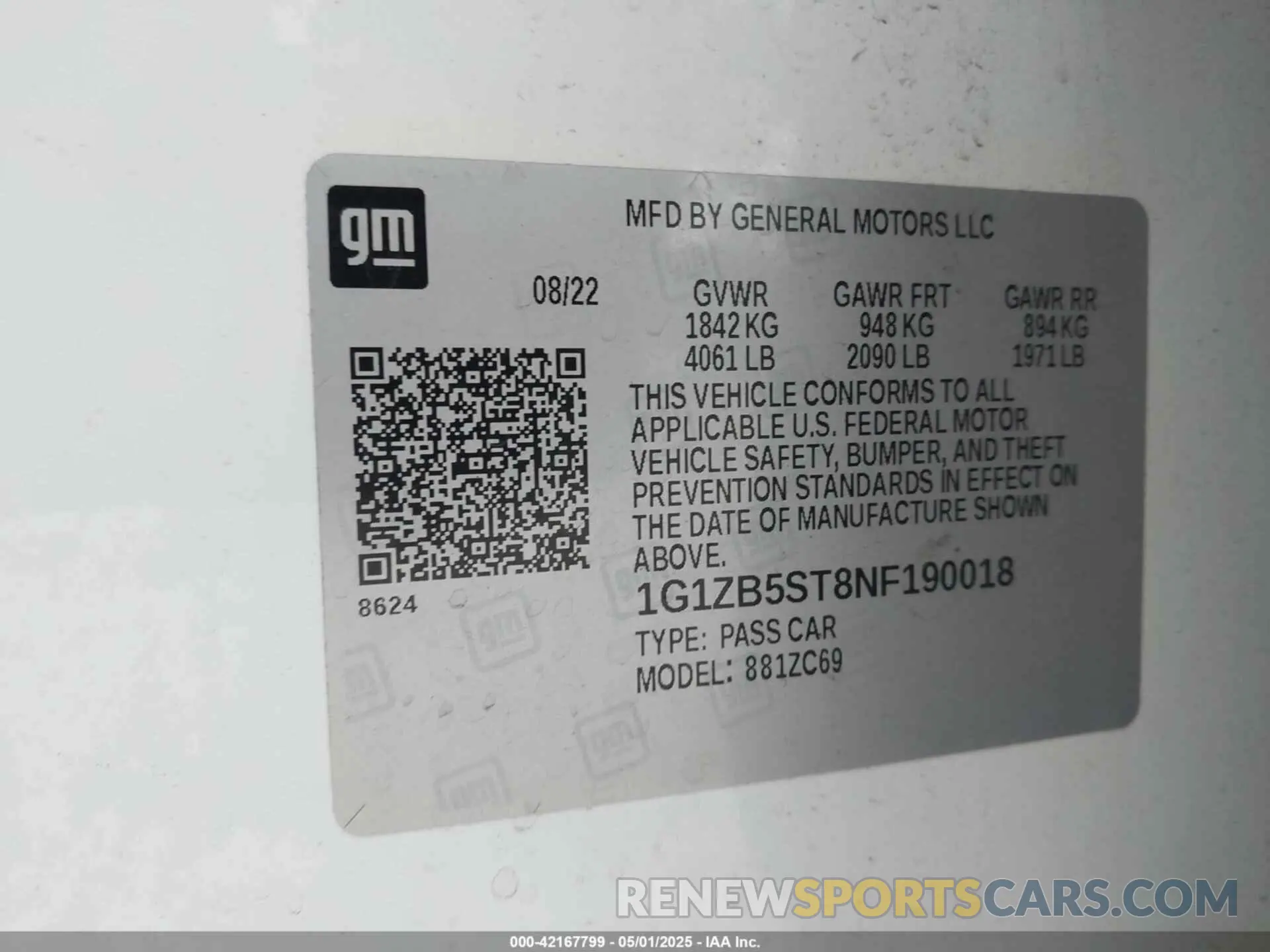9 Photograph of a damaged car 1G1ZB5ST8NF190018 CHEVROLET MALIBU 2022