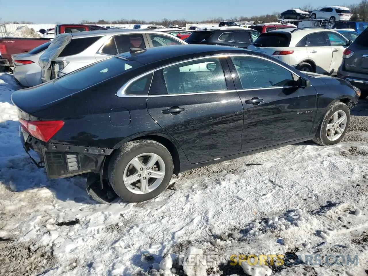 3 Photograph of a damaged car 1G1ZB5ST9NF188178 CHEVROLET MALIBU 2022