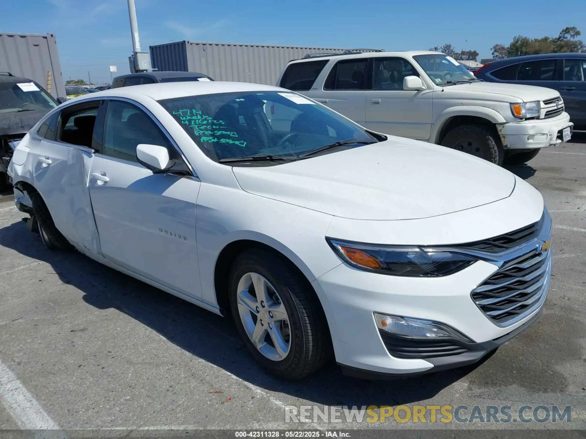 1 Photograph of a damaged car 1G1ZC5ST0NF186123 CHEVROLET MALIBU 2022
